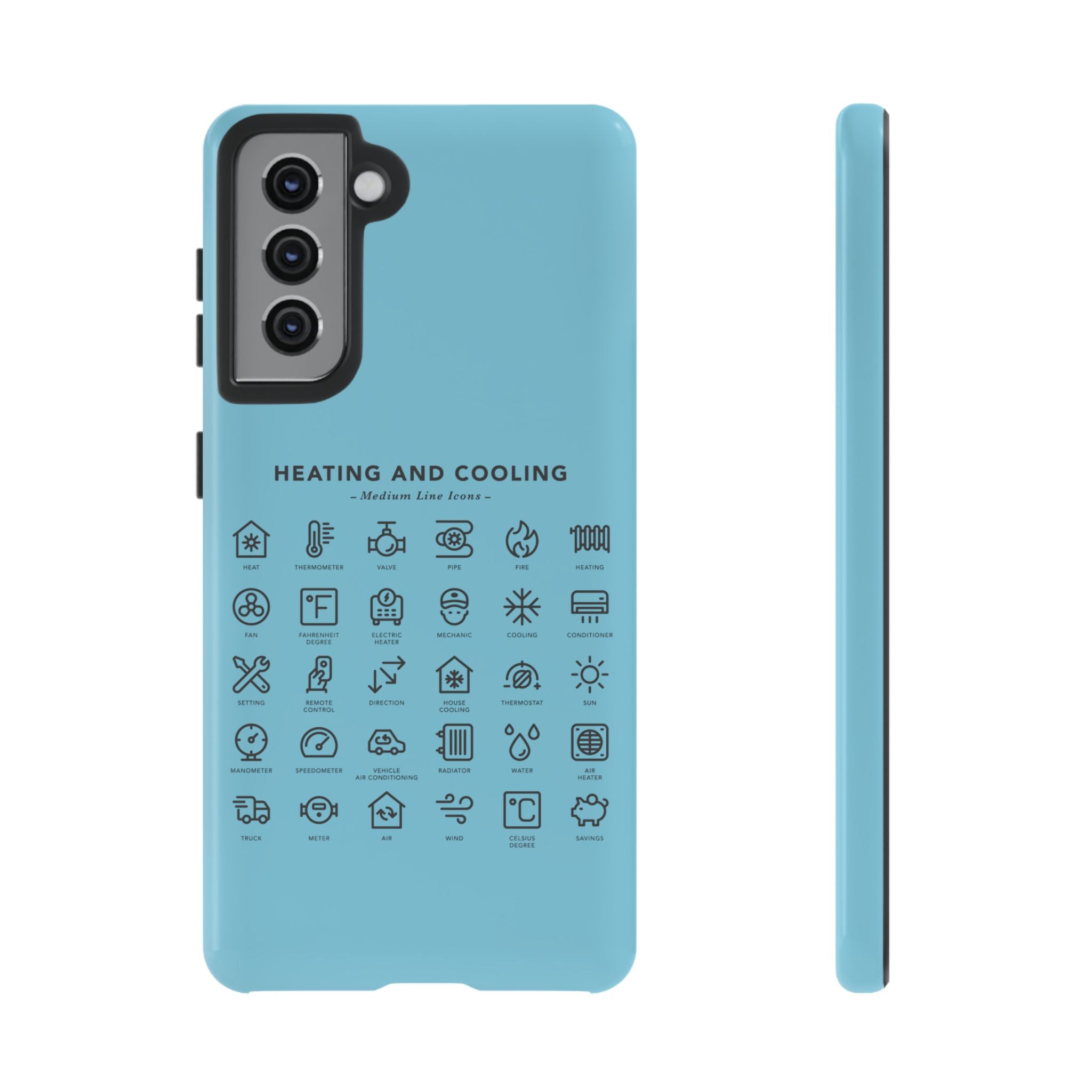Heating and Cooling Icons Phone Case – HVAC Technician Protective Phone Cover