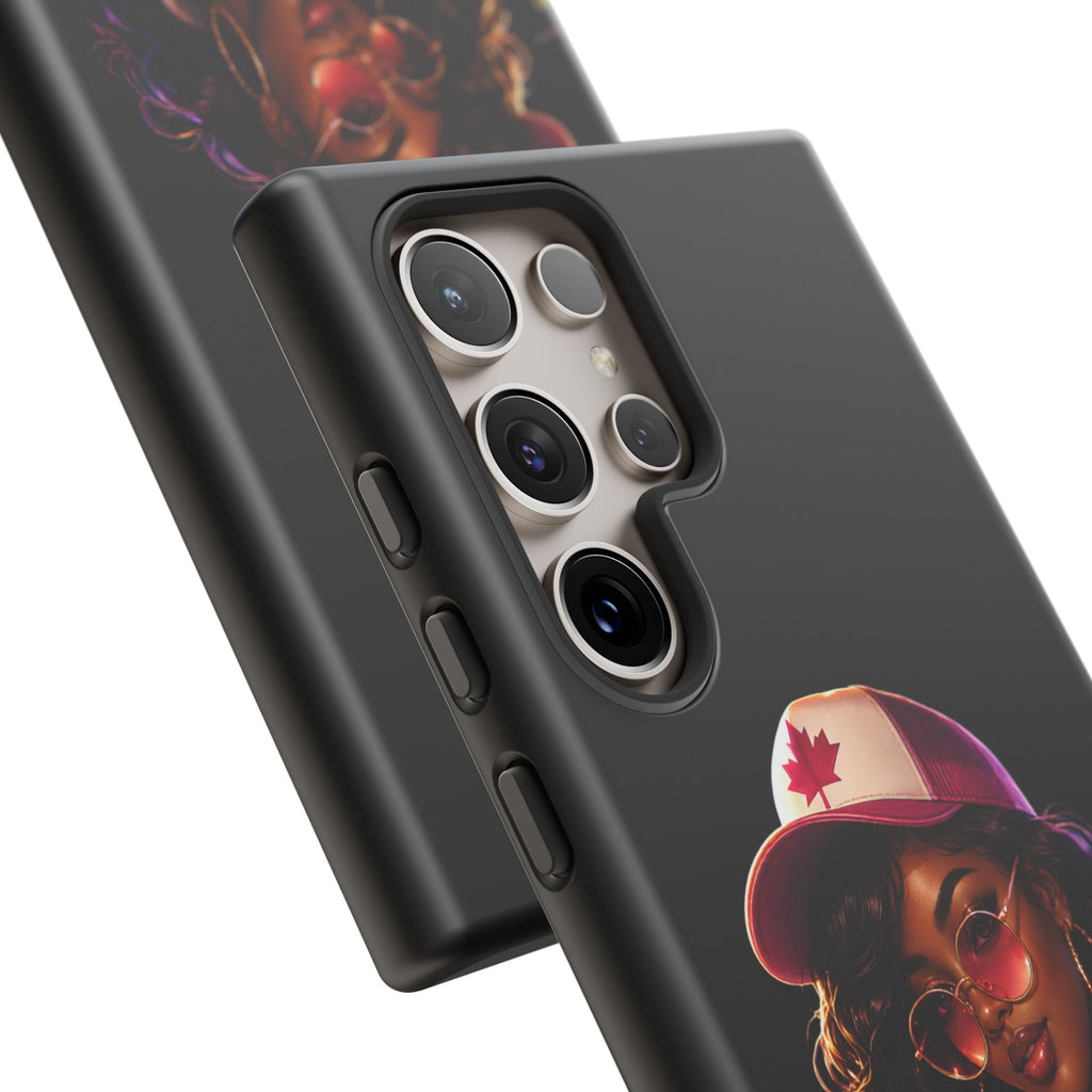 Phone Case - Cool Urban Woman with Headphones & Maple Hat