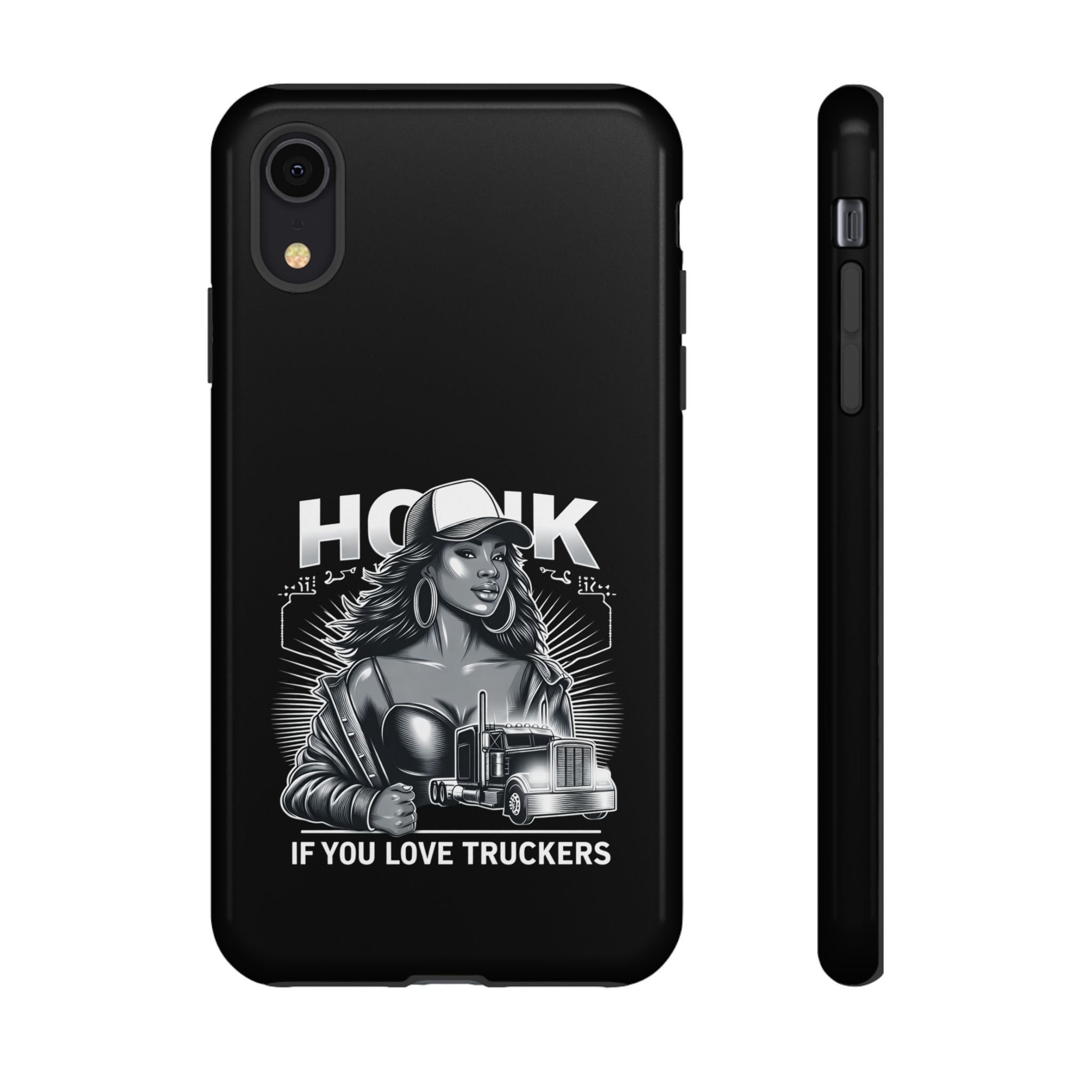 Phone Case — 'Honk' Trucker Girl Retro Semi Truck Protective Case