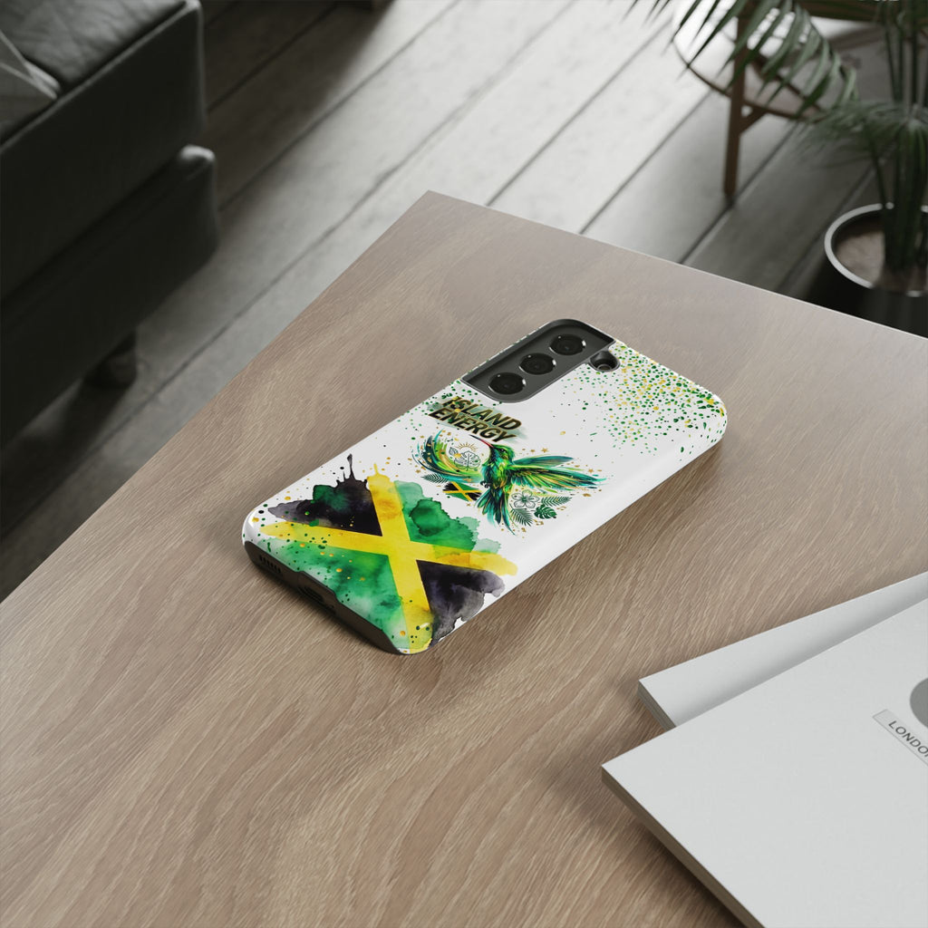 Island Energy Tough Phone Case — Colorful Hummingbird & Tropical Sunset Protective Cover
