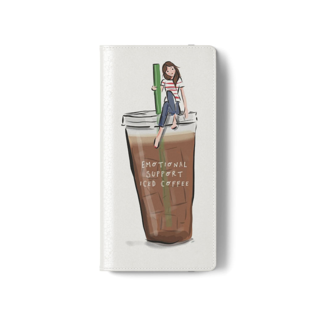 Flip Case — "Emotional Support Iced Coffee" Phone Wallet Case