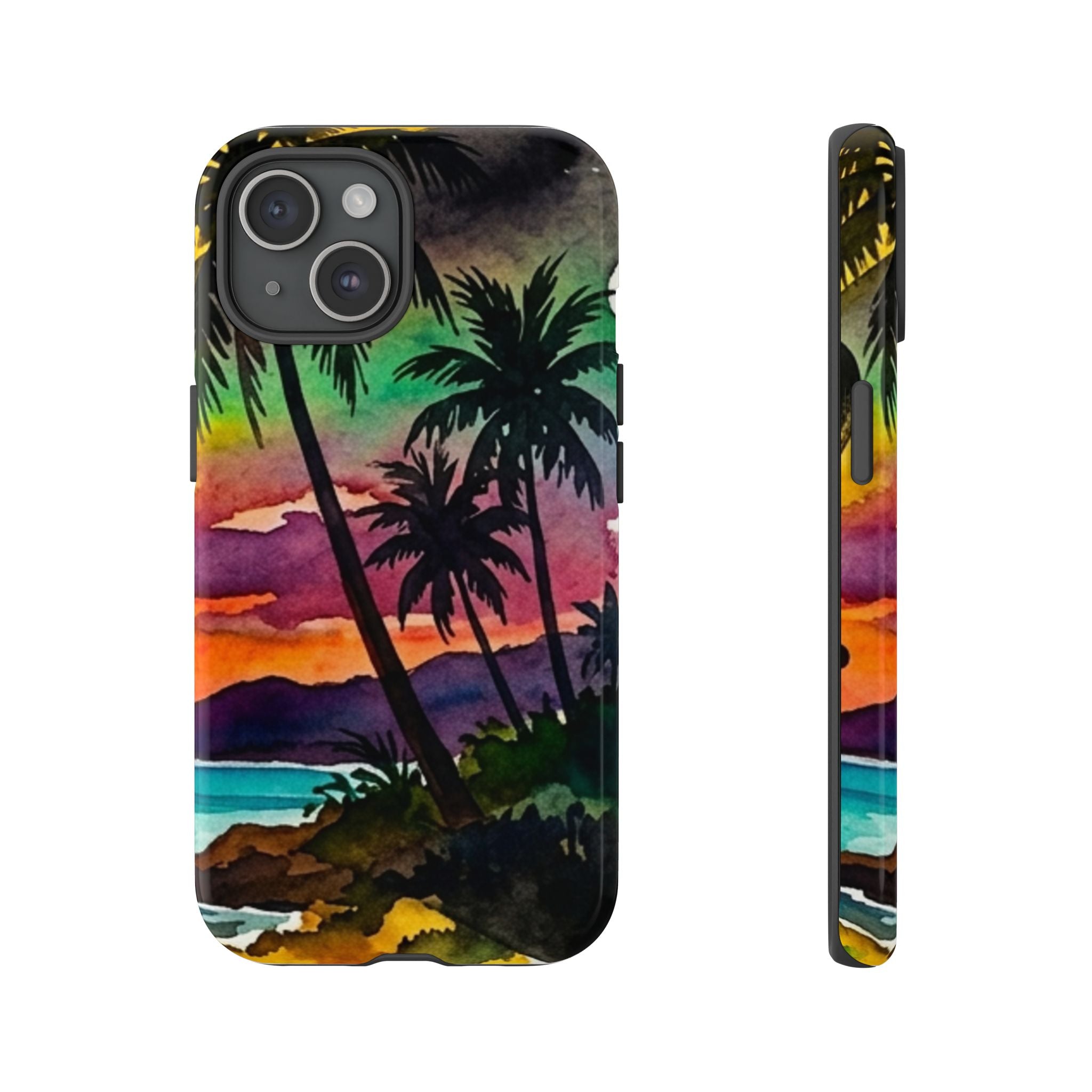 Tropical Sunset Phone Case – Palm Tree Beach Protective Cover