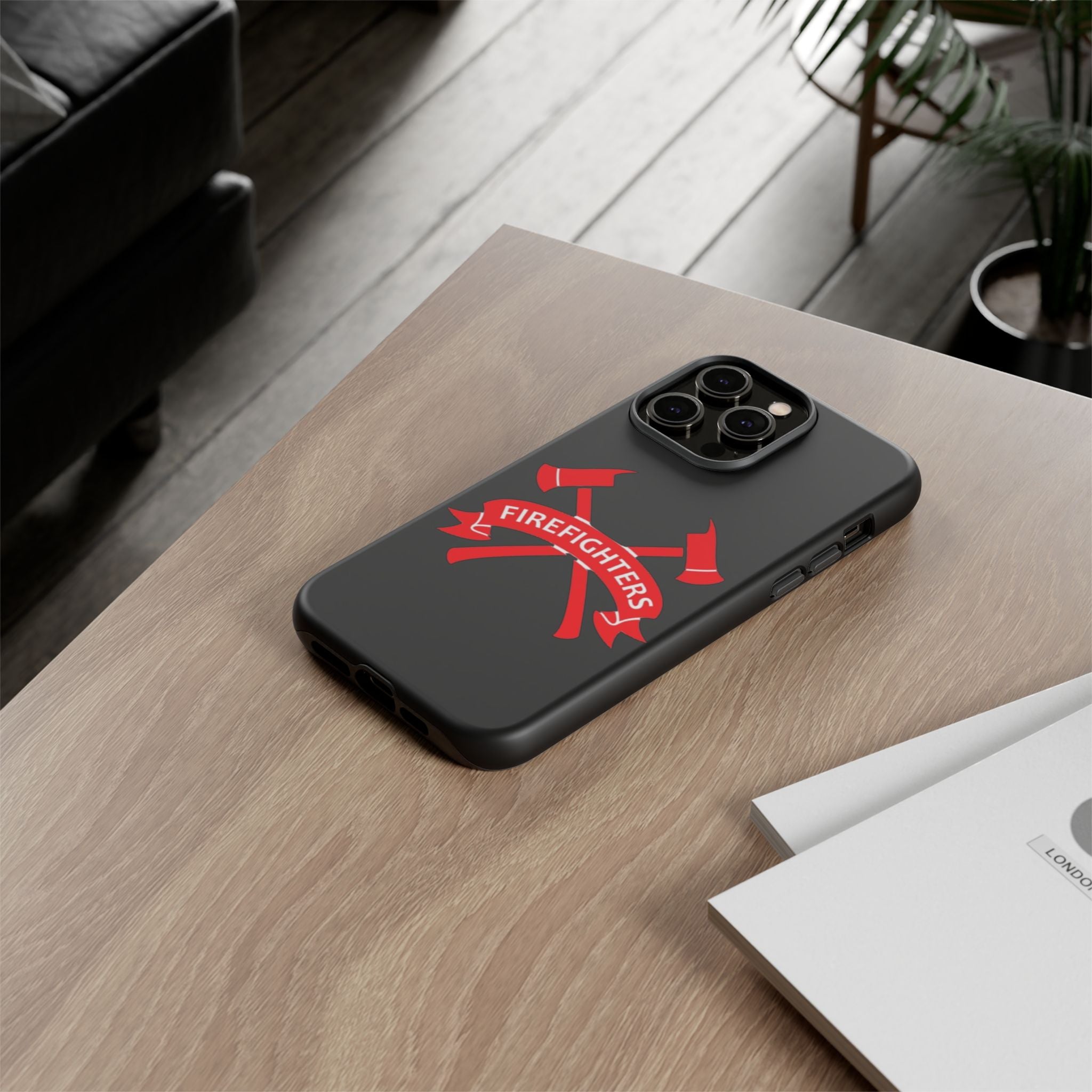 Firefighters Tough Phone Case — Red Crossed Axes Design