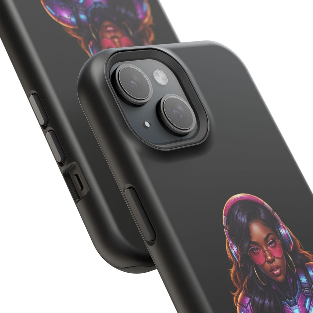 Gamer Girl Cyber Armor Phone Case — Impact‑Resistant Protective Cover
