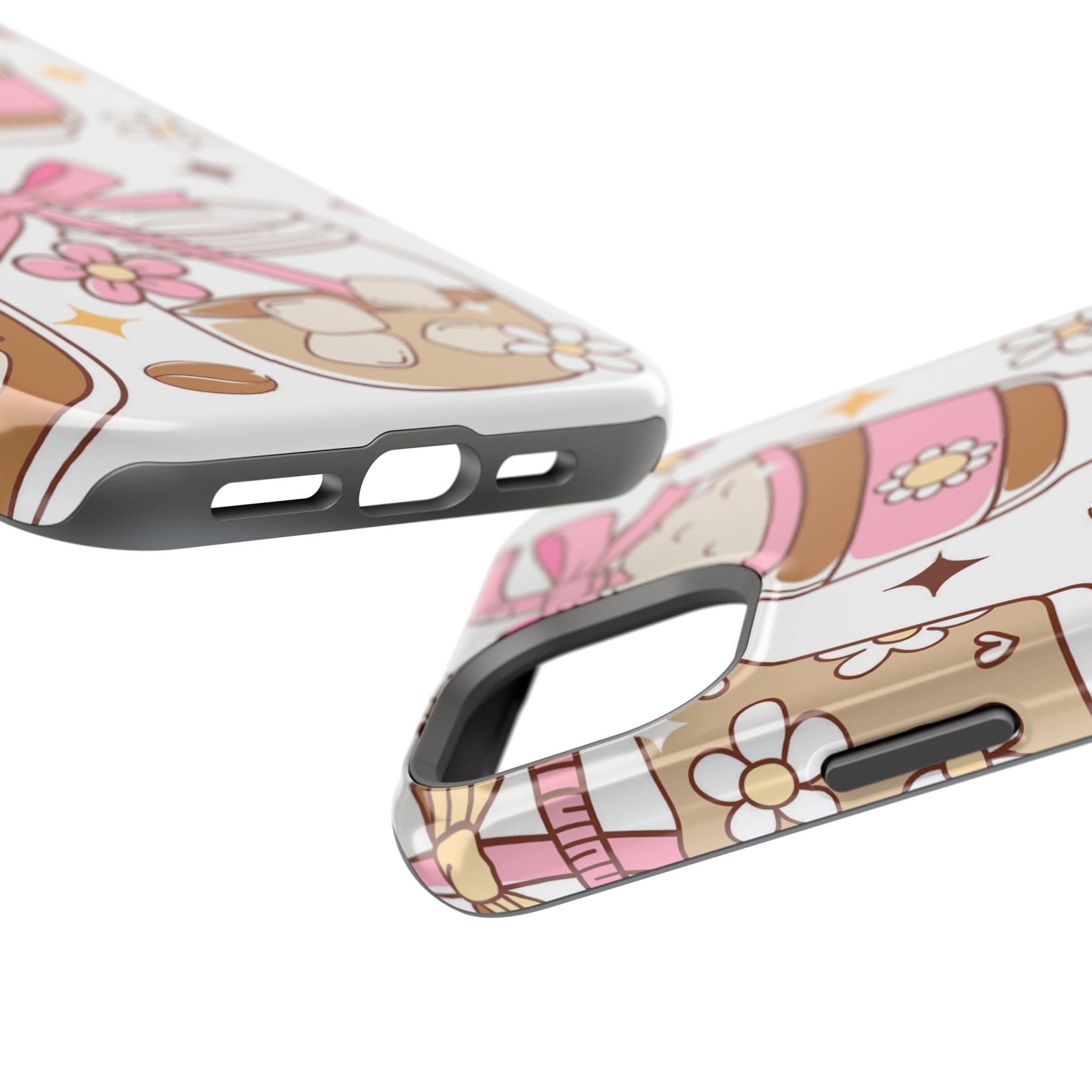 Cute Pink Coffee & Latte Pattern Impact Phone Case