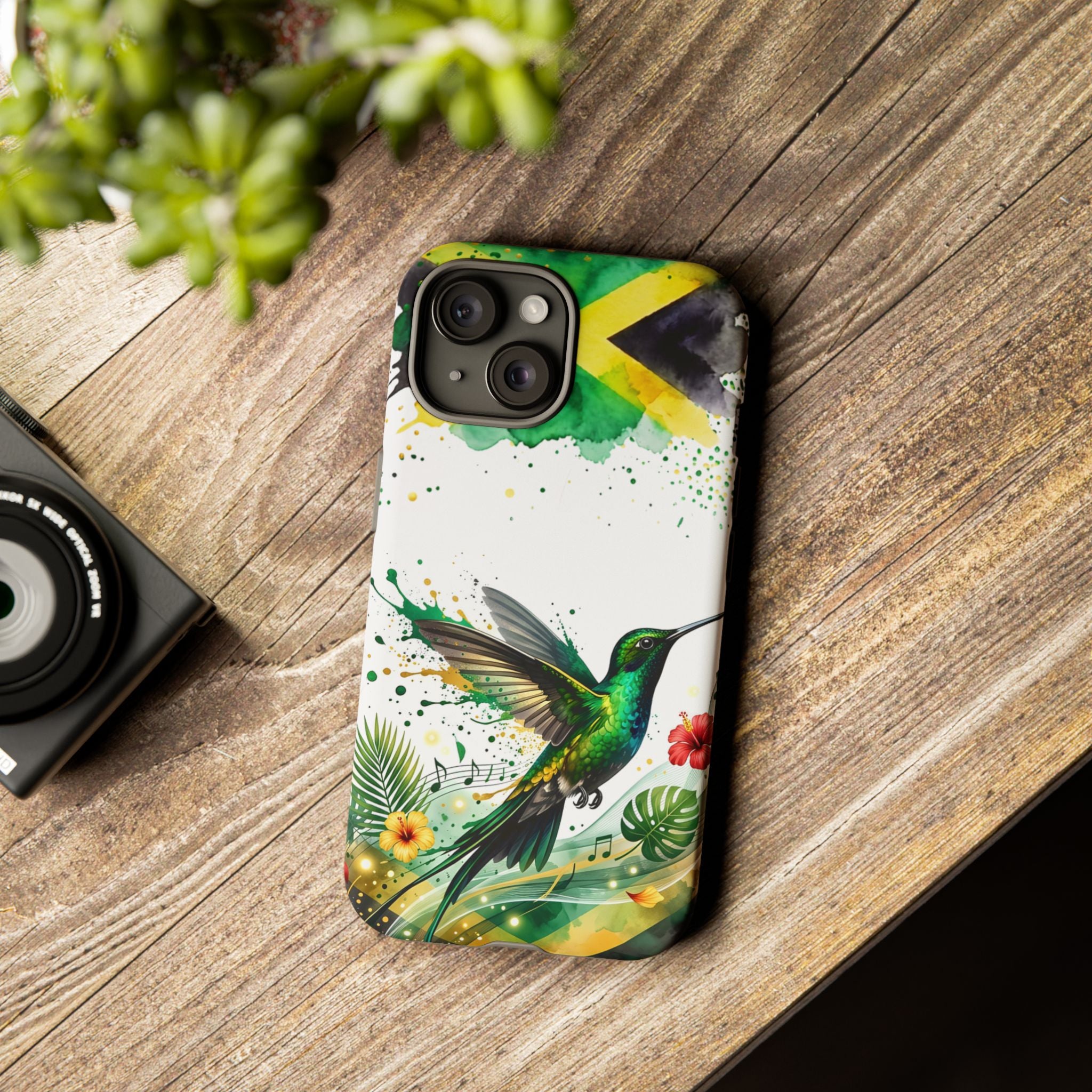Hummingbird Jamaica Tough Phone Case – Tropical Floral Protective Cover