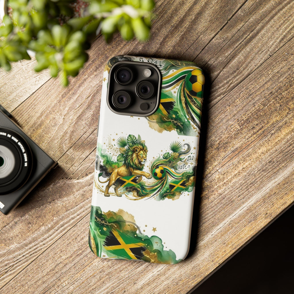 Jamaica Lion Phone Case — Jamaican Flag Rasta Protective Tough Case