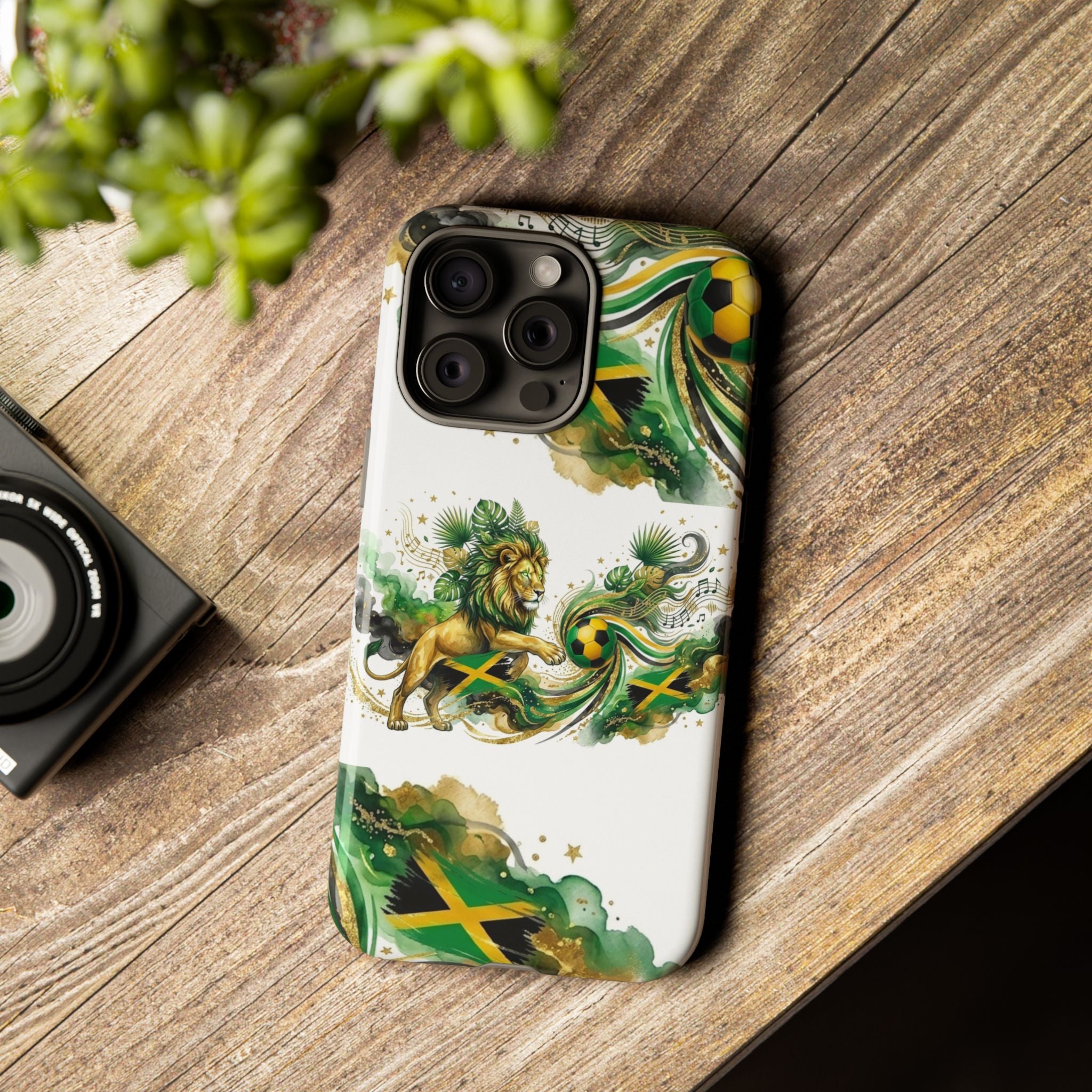 Jamaica Lion Phone Case — Jamaican Flag Rasta Protective Tough Case
