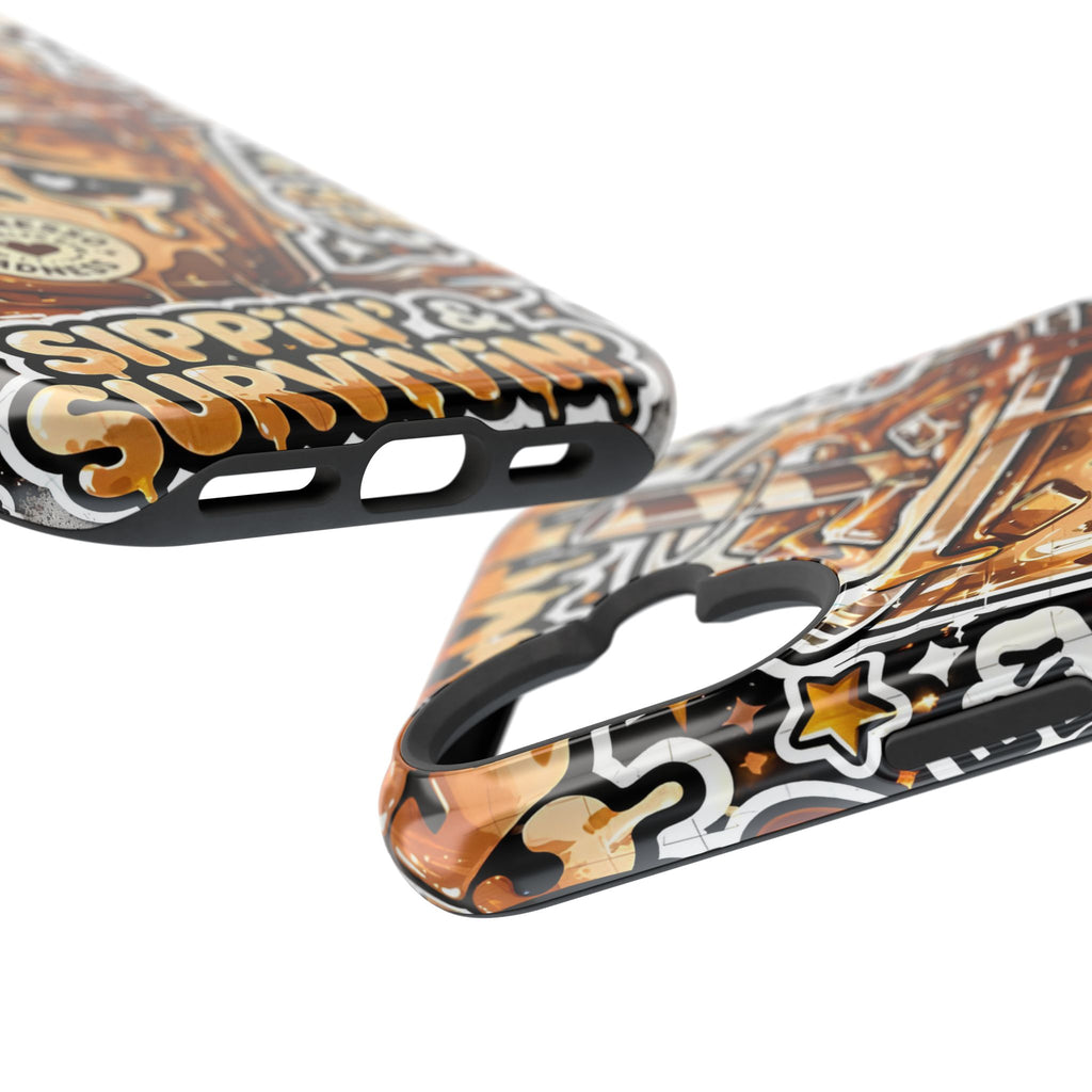 Iced Coffee Phone Case — “Sippin' & Survivin'” Magnetic Impact-Resistant Case