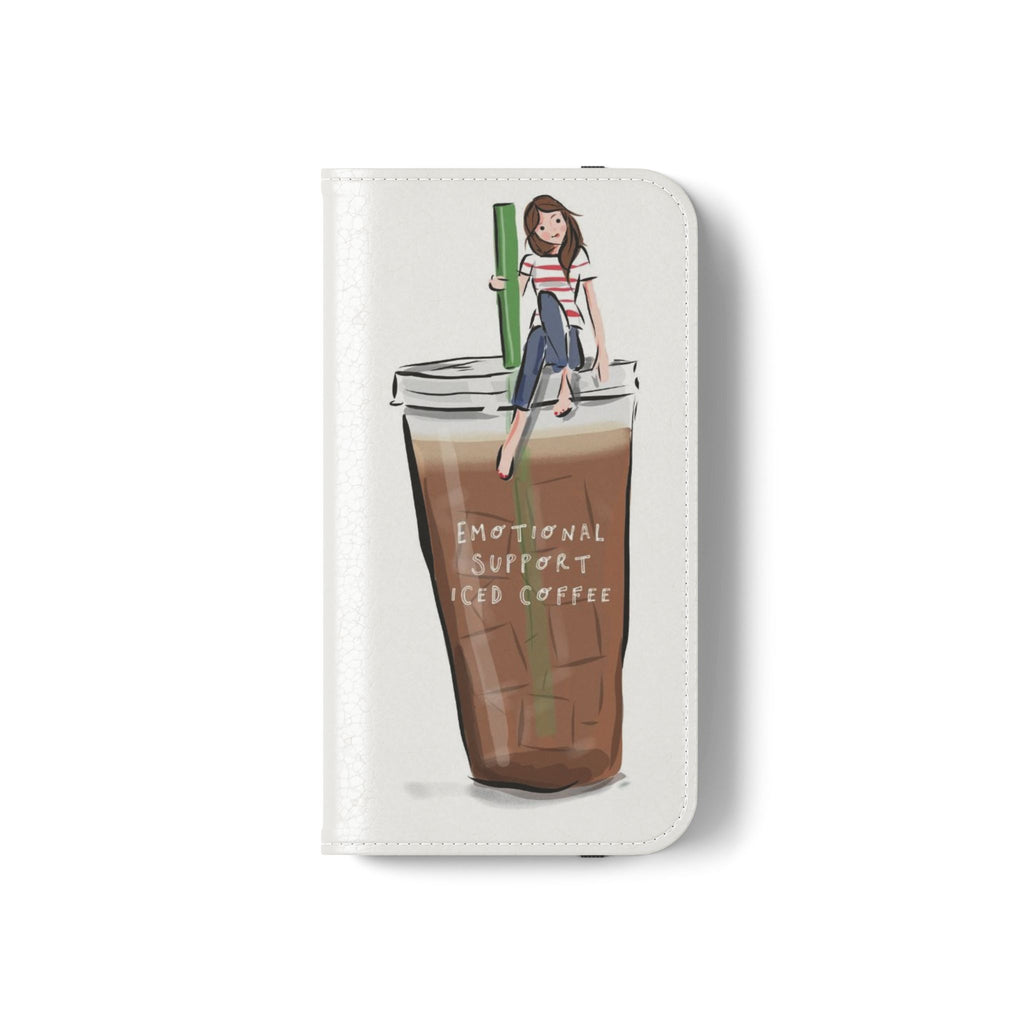 Flip Case — "Emotional Support Iced Coffee" Phone Wallet Case