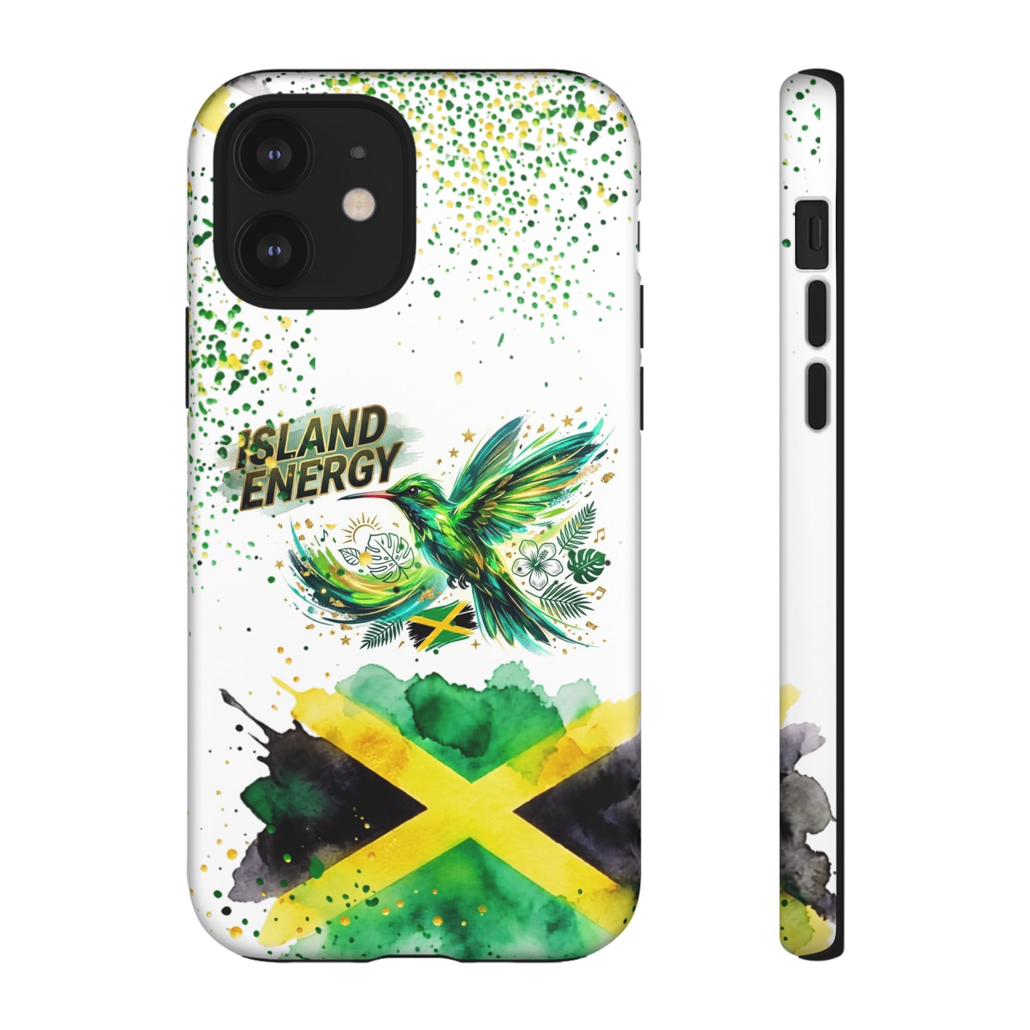 Island Energy Tough Phone Case — Colorful Hummingbird & Tropical Sunset Protective Cover