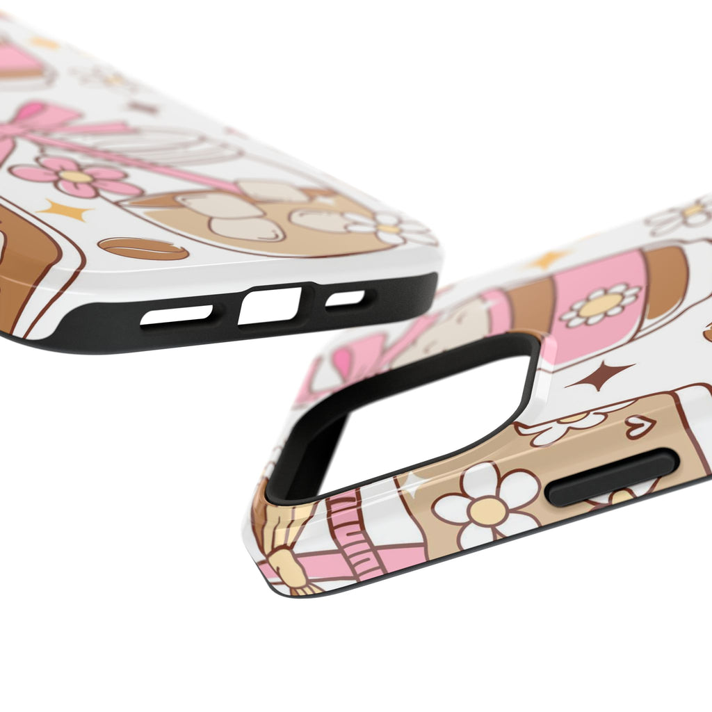 Cute Pink Coffee & Latte Pattern Impact Phone Case