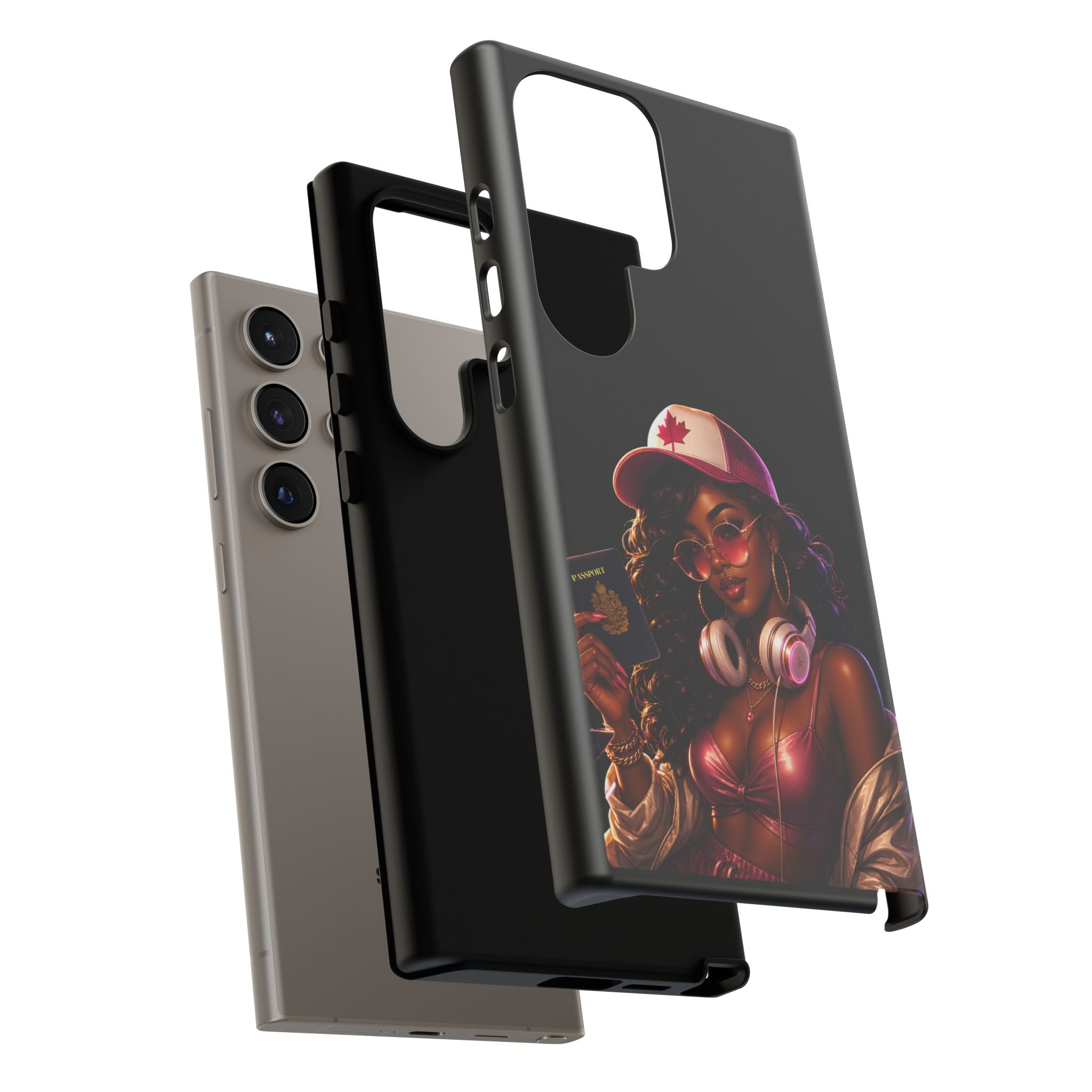 Phone Case — Stylish Urban Woman Design with Maple Cap