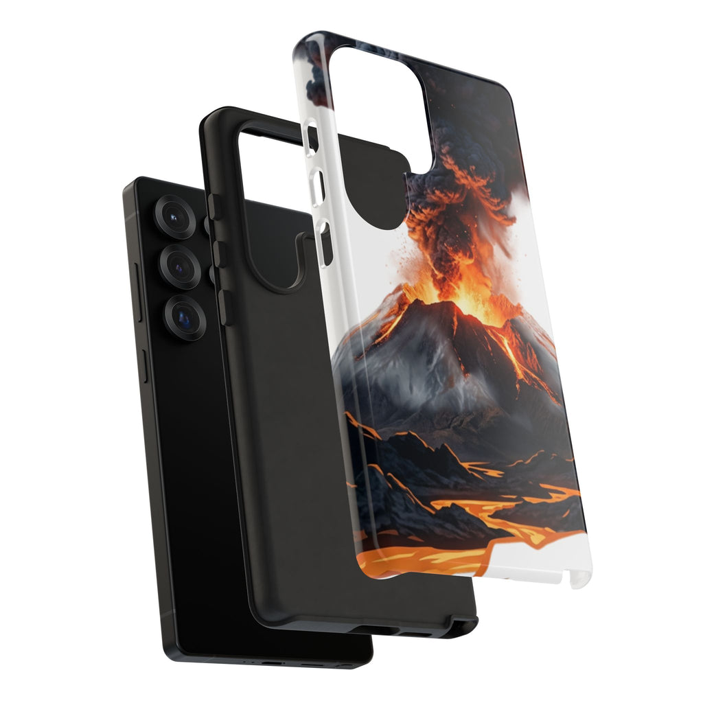 Volcano Eruption Tough Phone Case — Fiery Lava Protective Cover