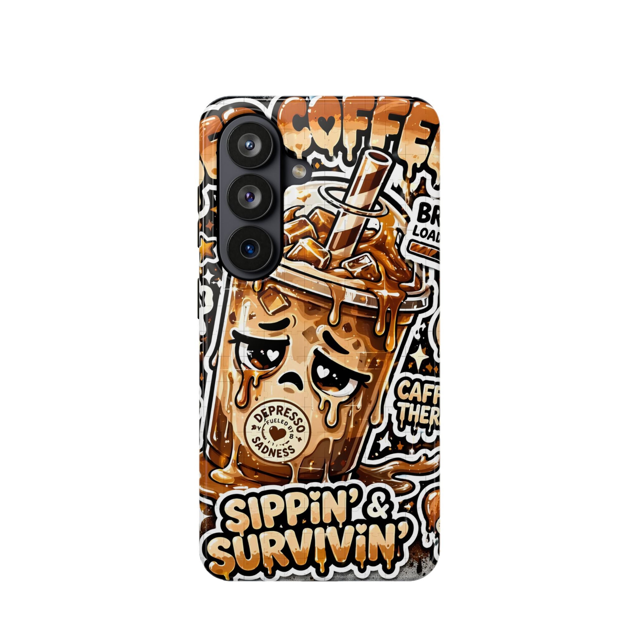 Iced Coffee Phone Case — “Sippin' & Survivin'” Magnetic Impact-Resistant Case