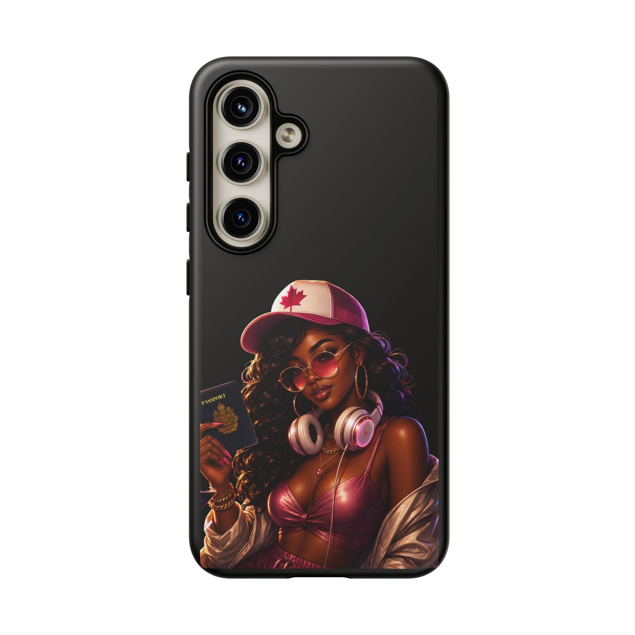 Phone Case — Stylish Urban Woman Design with Maple Cap