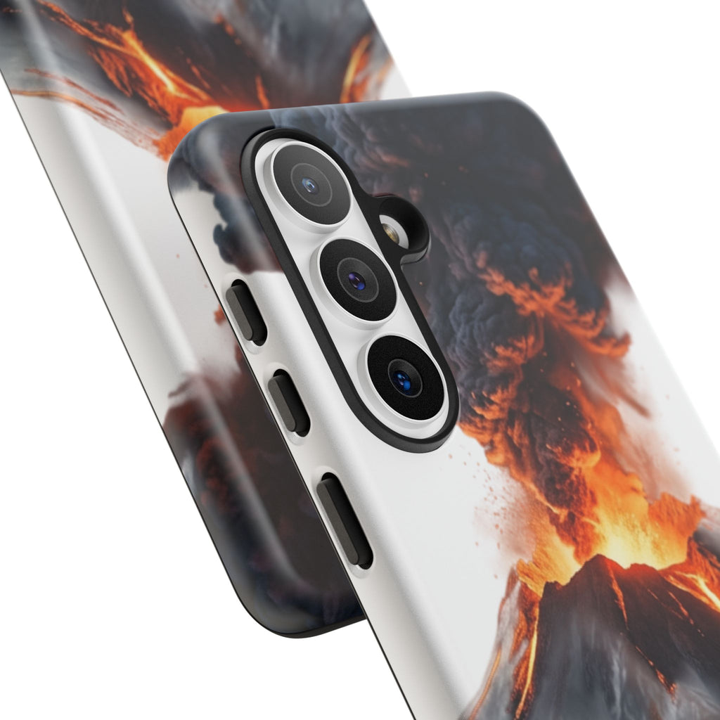 Volcano Eruption Tough Phone Case — Fiery Lava Protective Cover