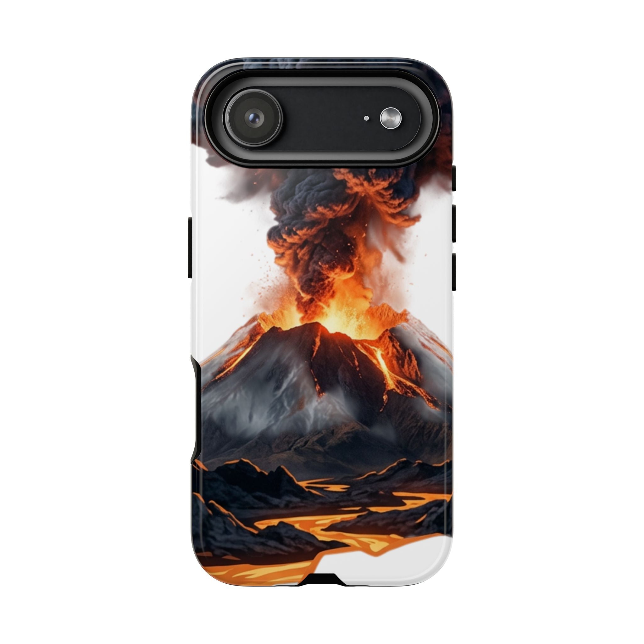 Volcano Eruption Tough Phone Case — Fiery Lava Protective Cover