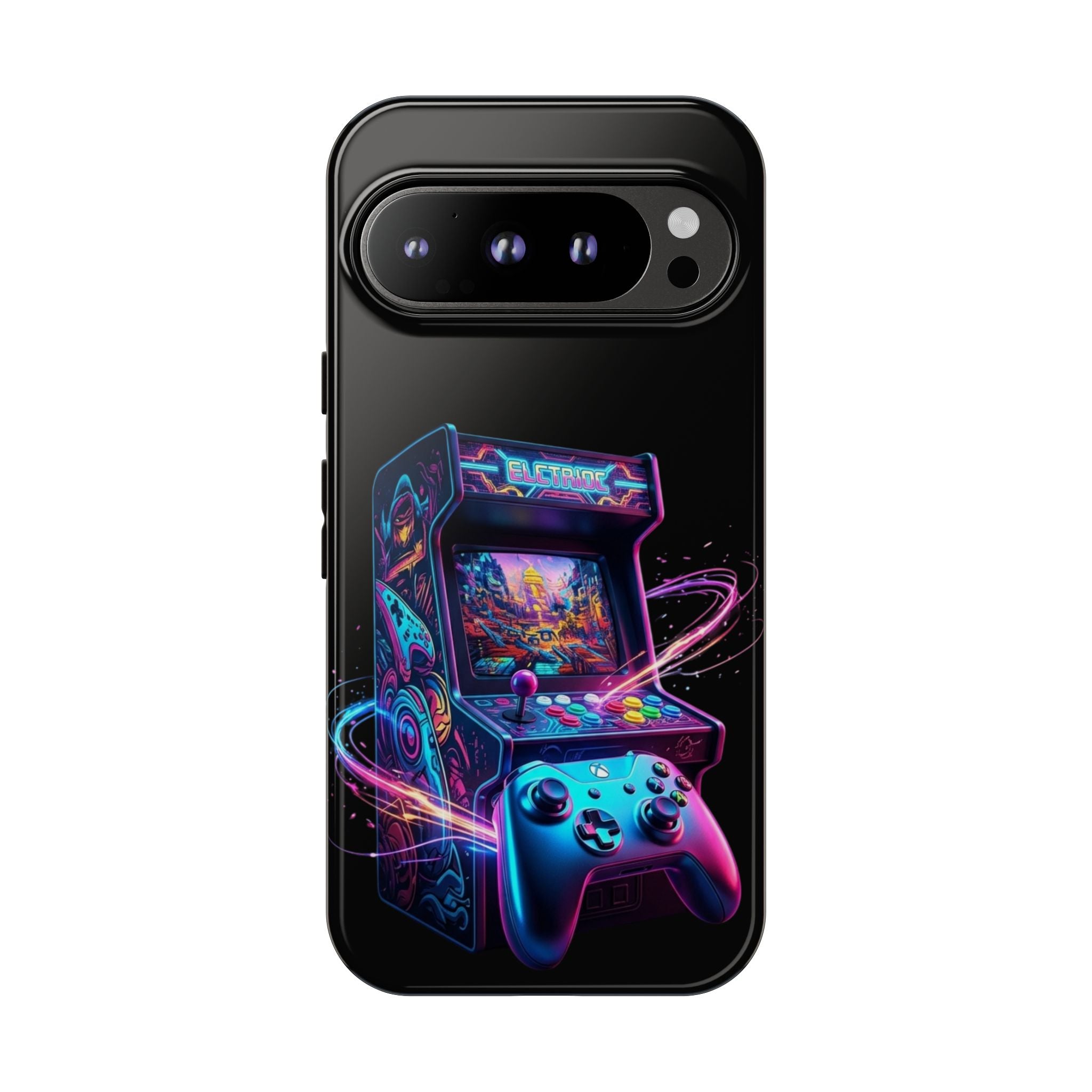 Retro Arcade Phone Case — Neon Gaming Controller Design