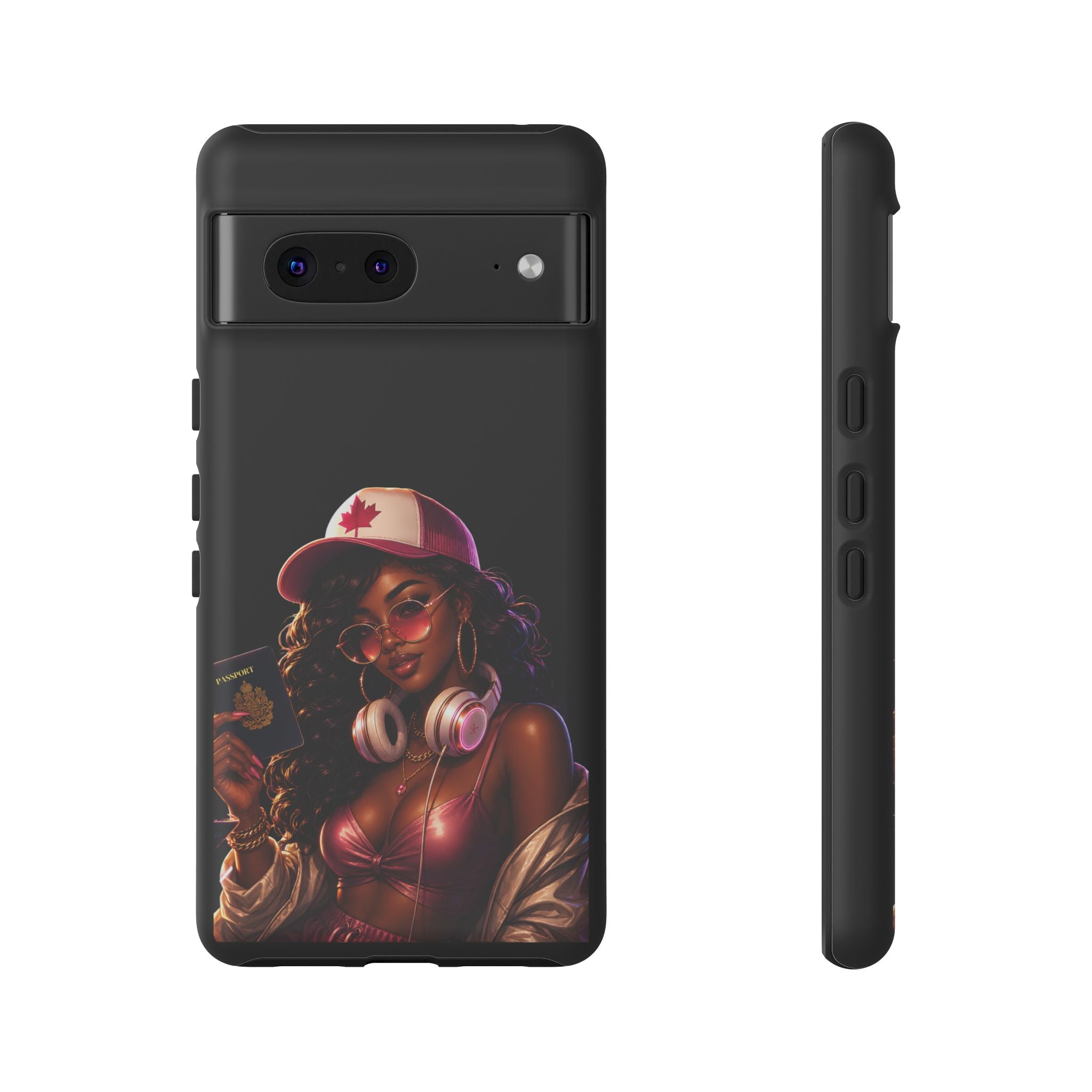 Phone Case — Stylish Urban Woman Design with Maple Cap