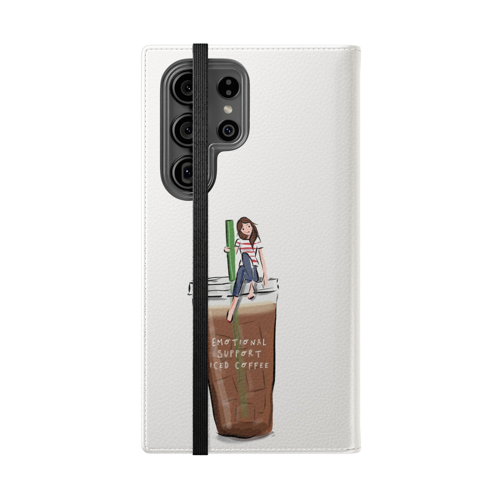 Flip Case — "Emotional Support Iced Coffee" Phone Wallet Case