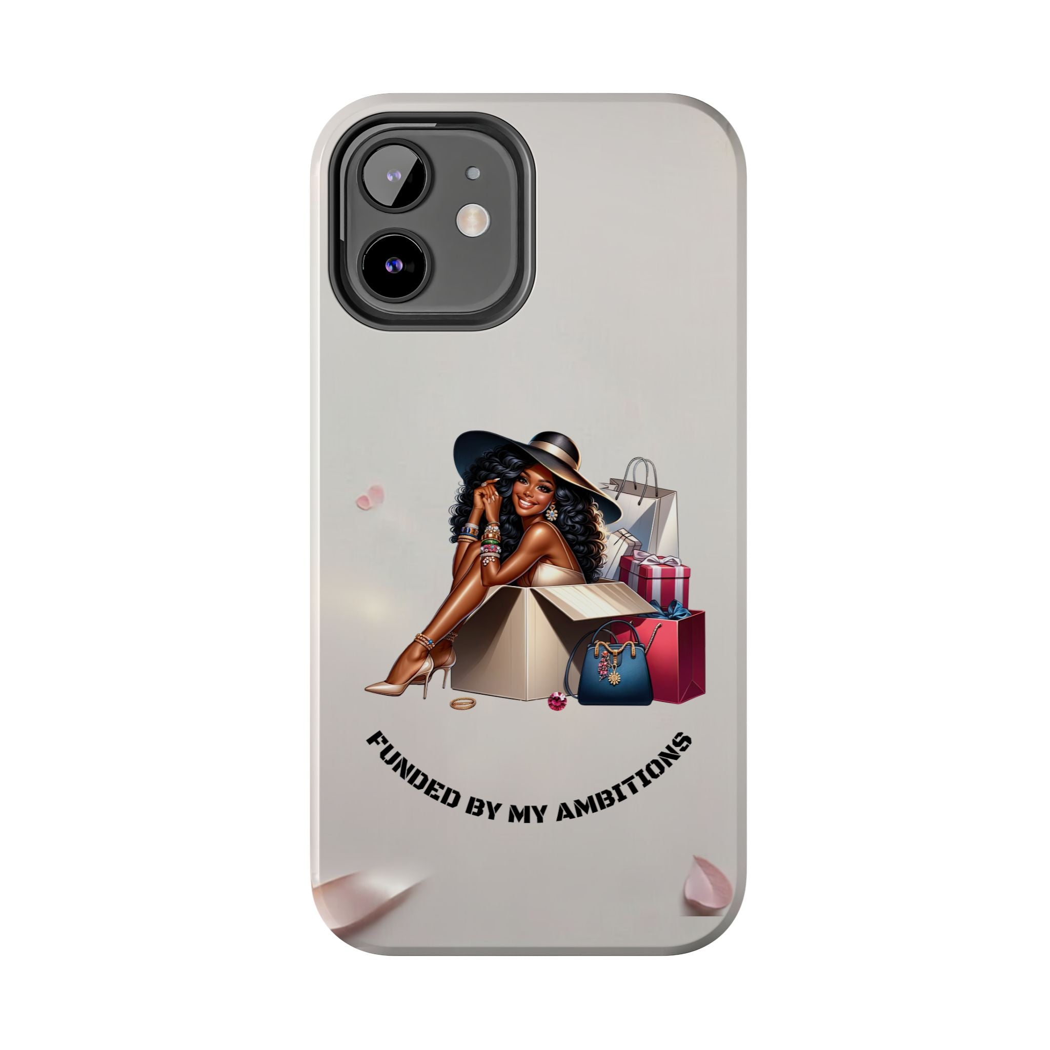 Chic Shopper Tough Phone Case — Stylish Black Woman with Shopping Bags