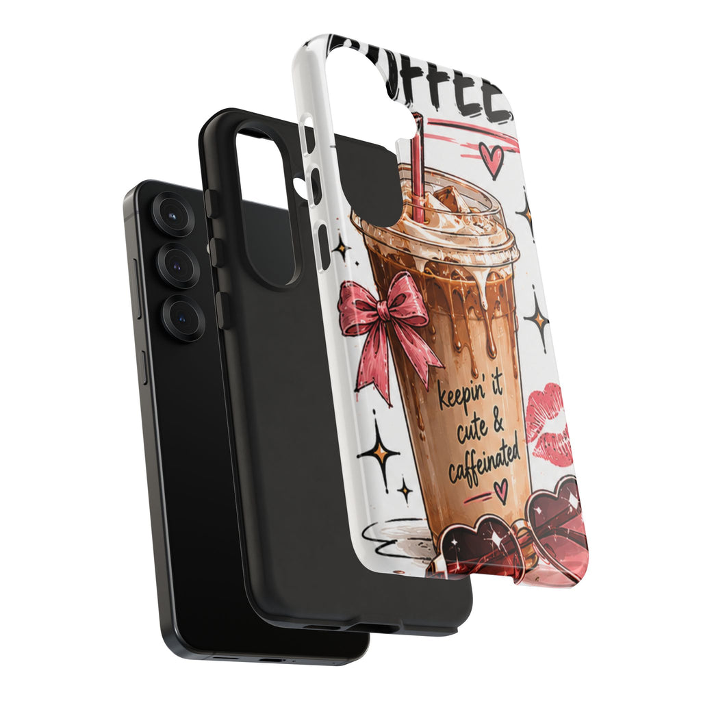 Phone Case — "Keepin' It Cute & Caffeinated" Iced Coffee Design