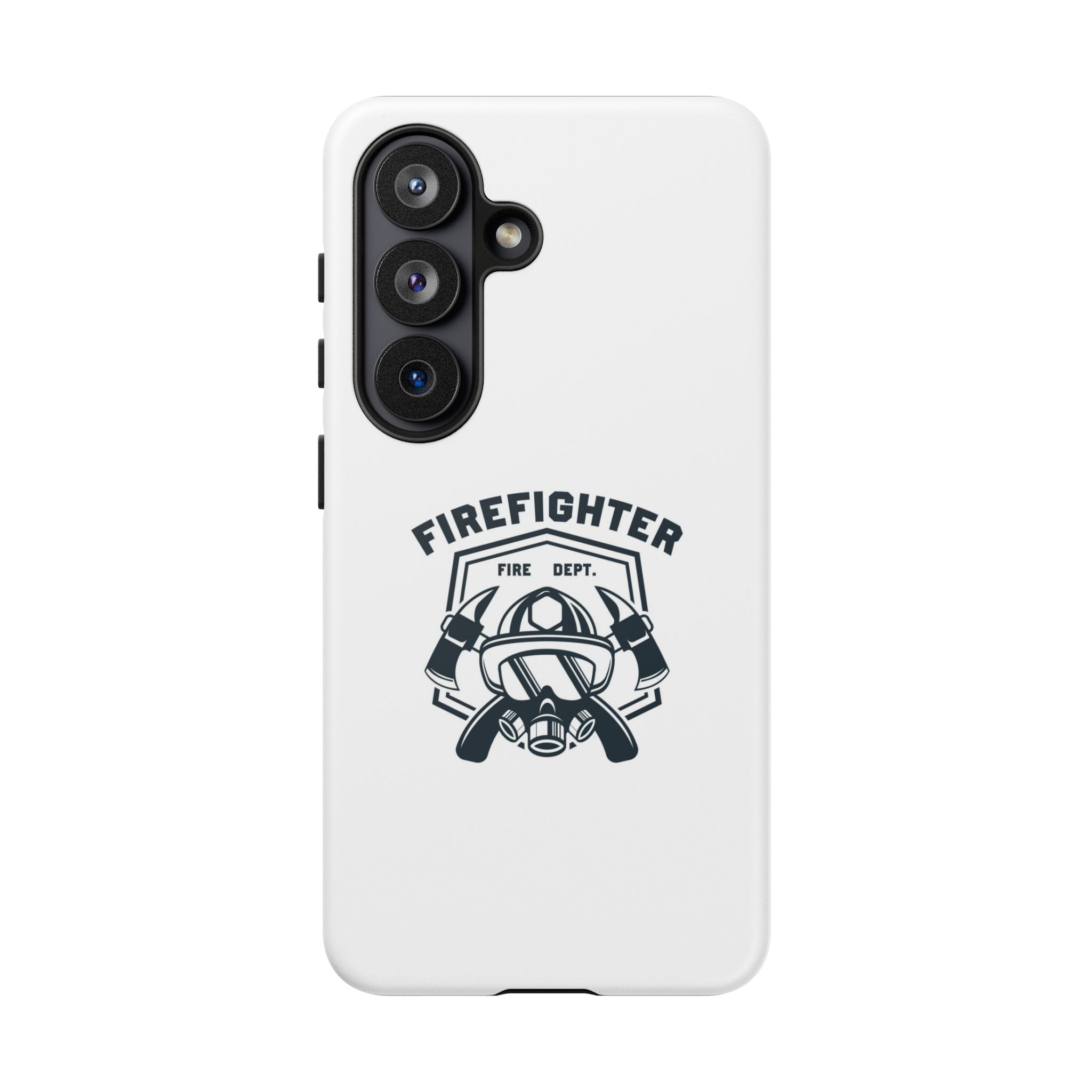 Firefighter Tough Phone Case — Fire Dept Helmet & Axes Protective Cover
