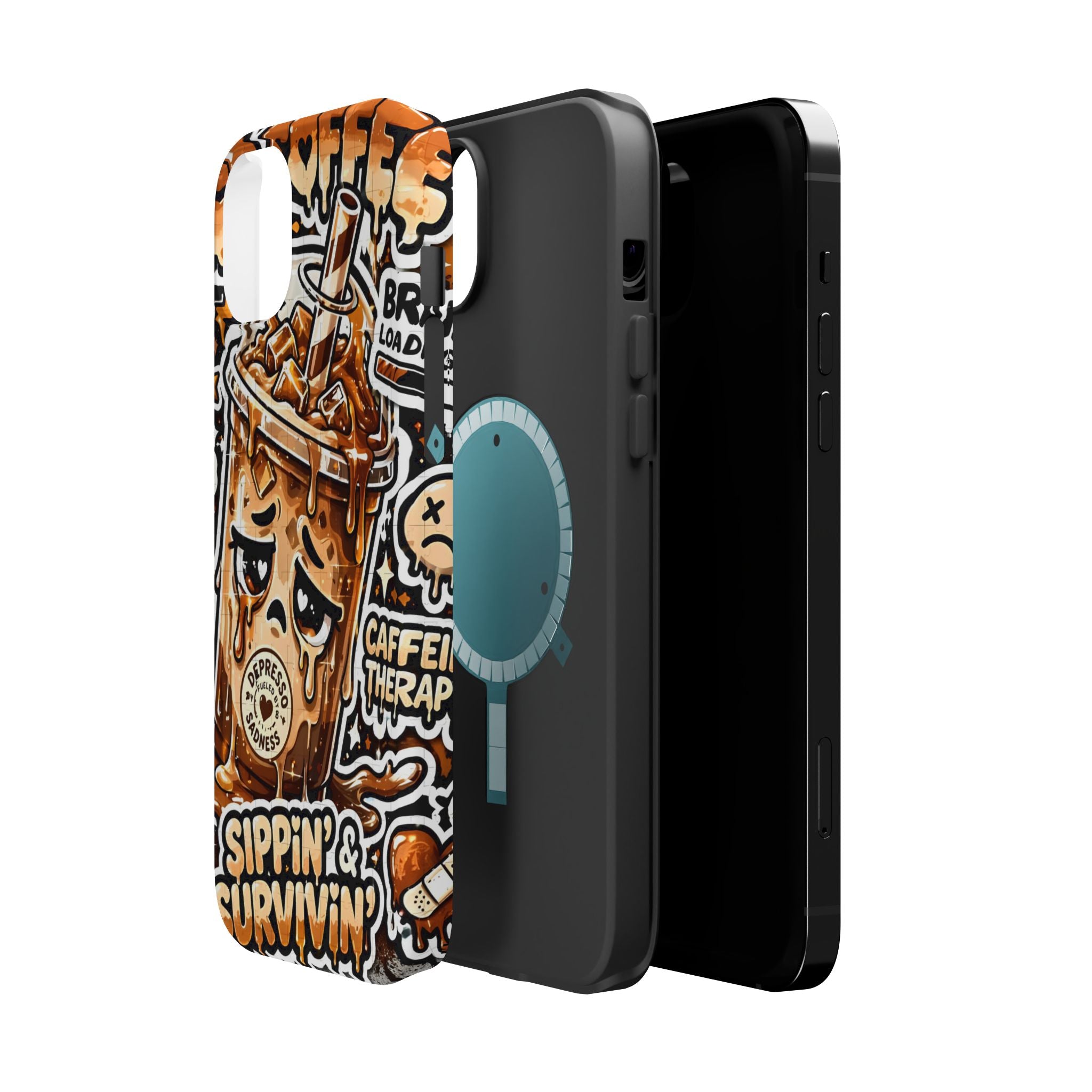 Iced Coffee Phone Case — “Sippin' & Survivin'” Magnetic Impact-Resistant Case