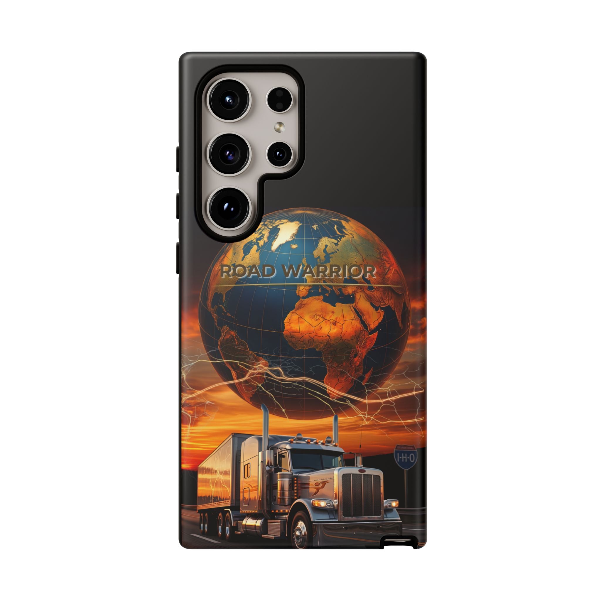 Truck Driver Phone Case — 'Global Road Warrior' Semi Truck Globe Tough Phone Cover
