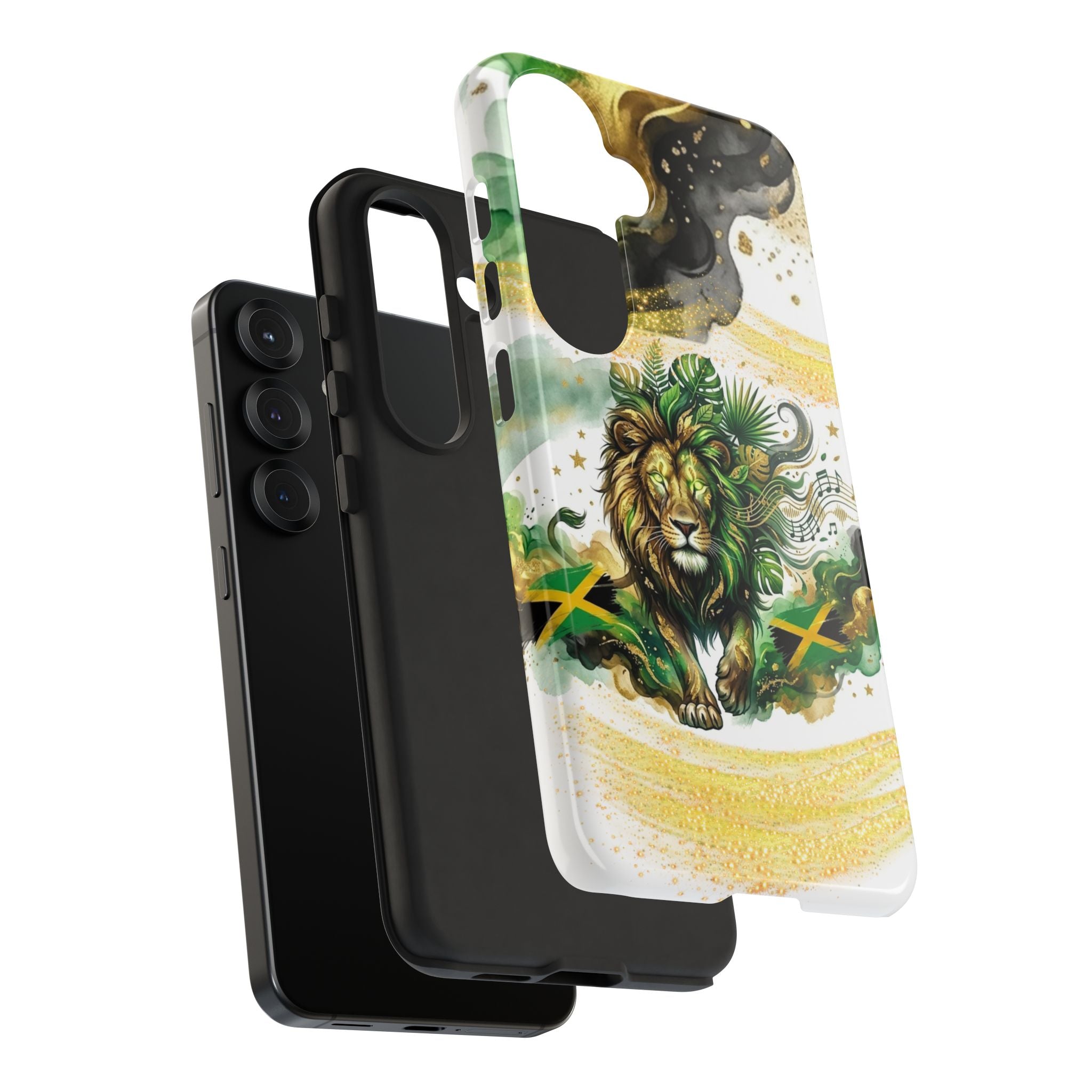 Reggae Lion Phone Case — Jamaican Flag Rasta Art Tough Phone Cover