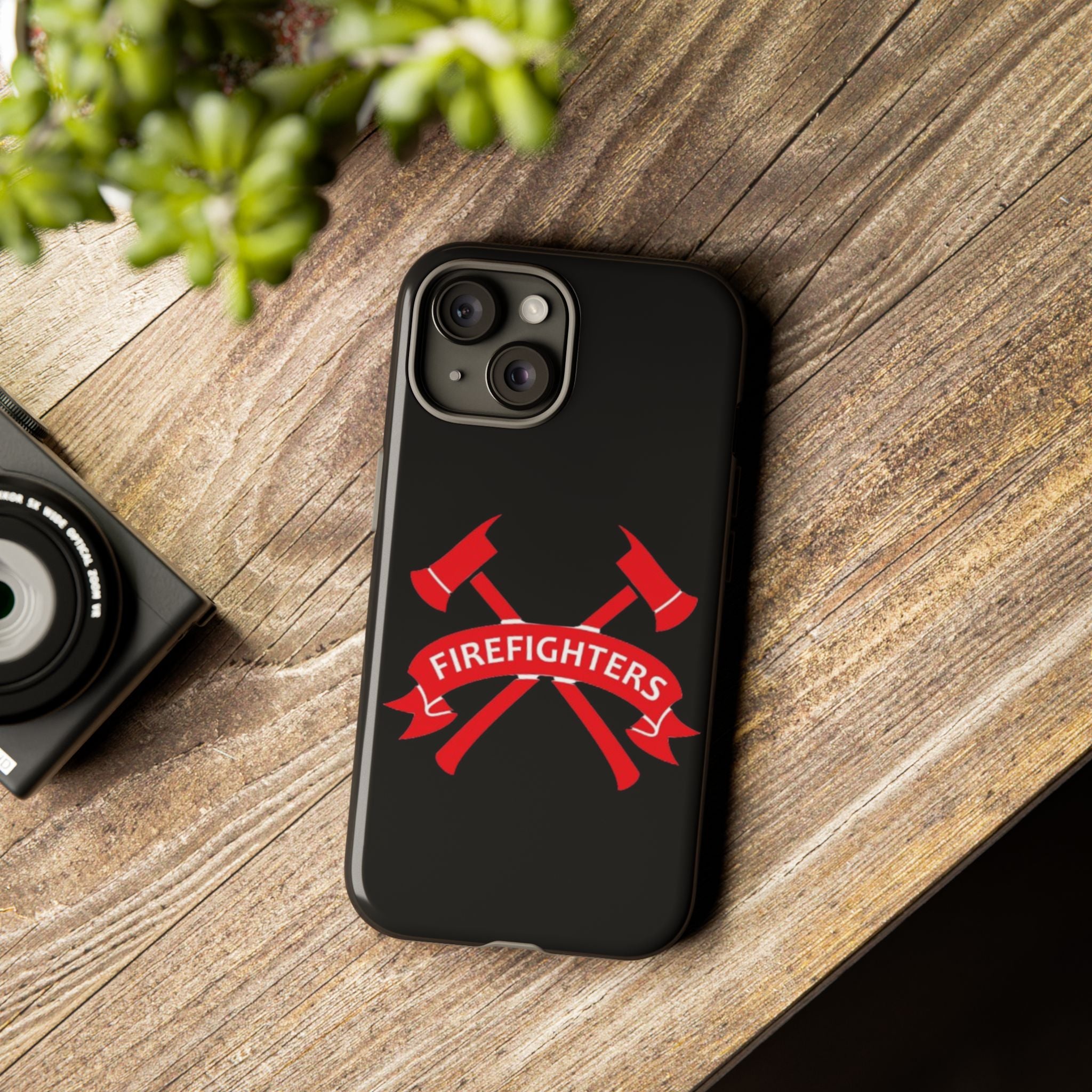 Firefighters Tough Phone Case — Red Crossed Axes Design