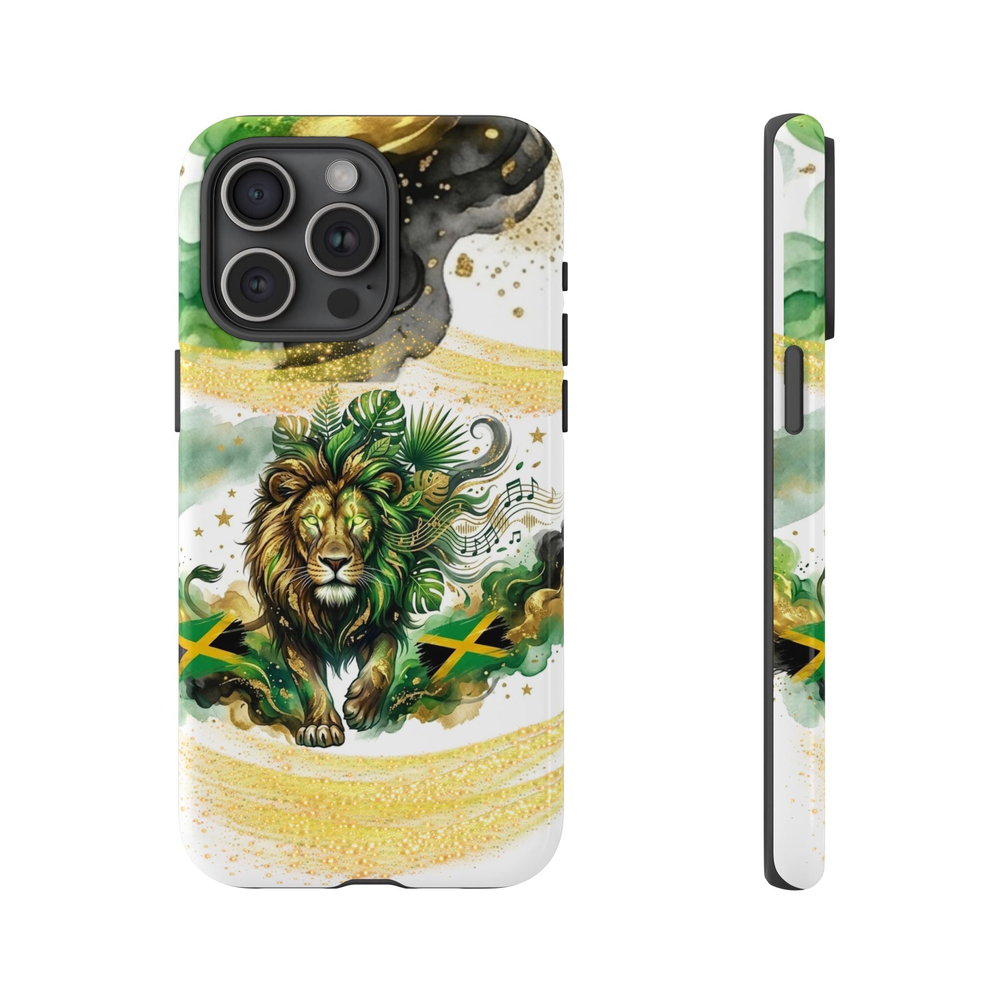 Reggae Lion Phone Case — Jamaican Flag Rasta Art Tough Phone Cover