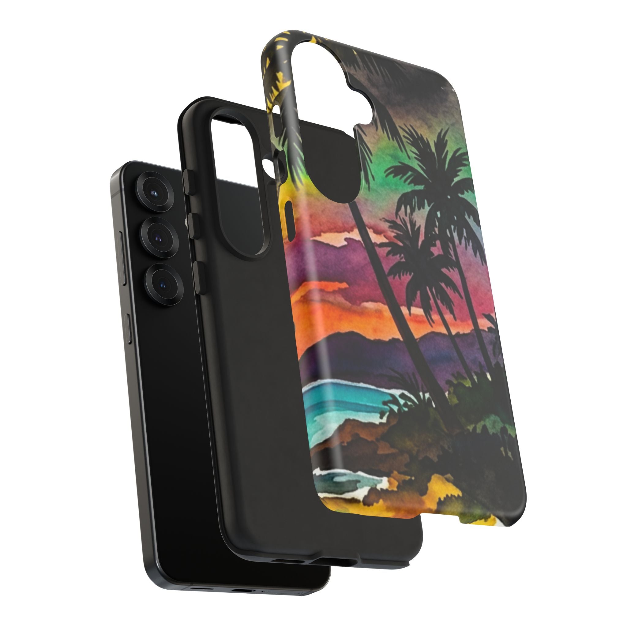 Tropical Sunset Phone Case – Palm Tree Beach Protective Cover