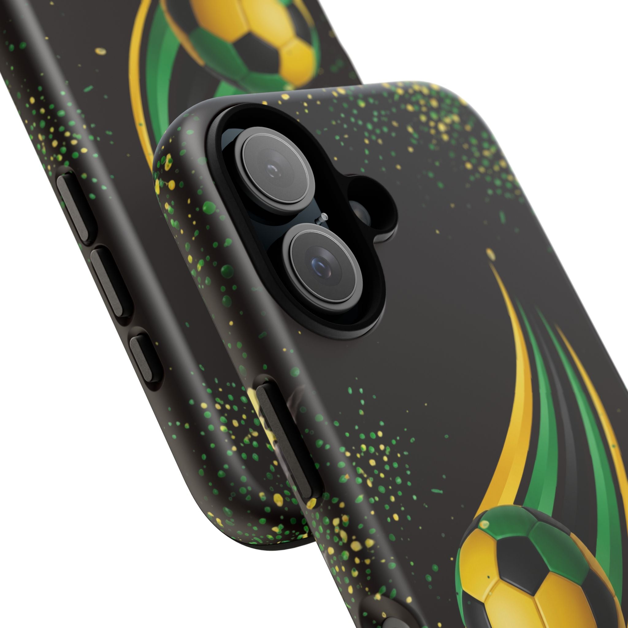 Soccer Comet Tough Phone Case – Green & Yellow Football Design