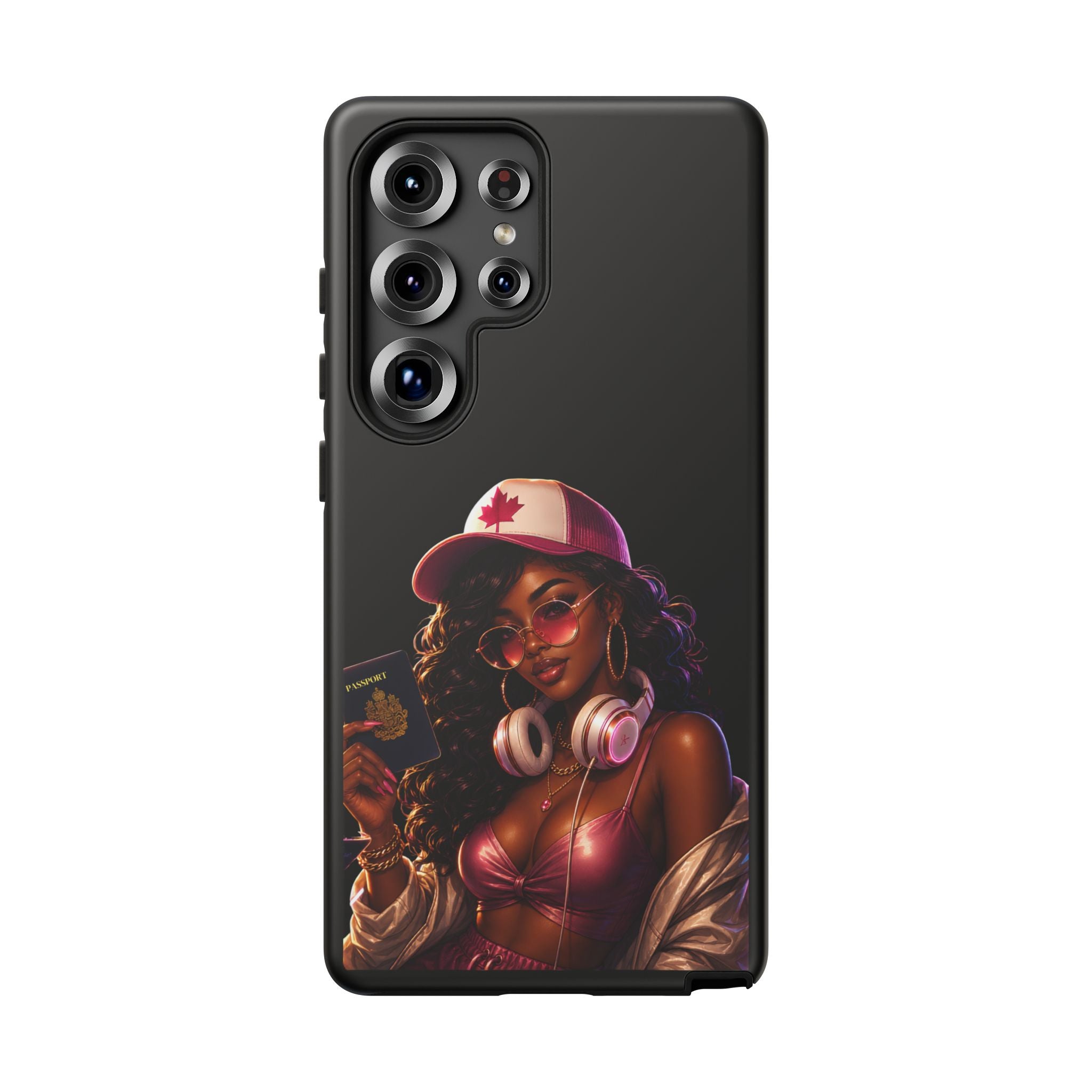 Phone Case — Stylish Urban Woman Design with Maple Cap