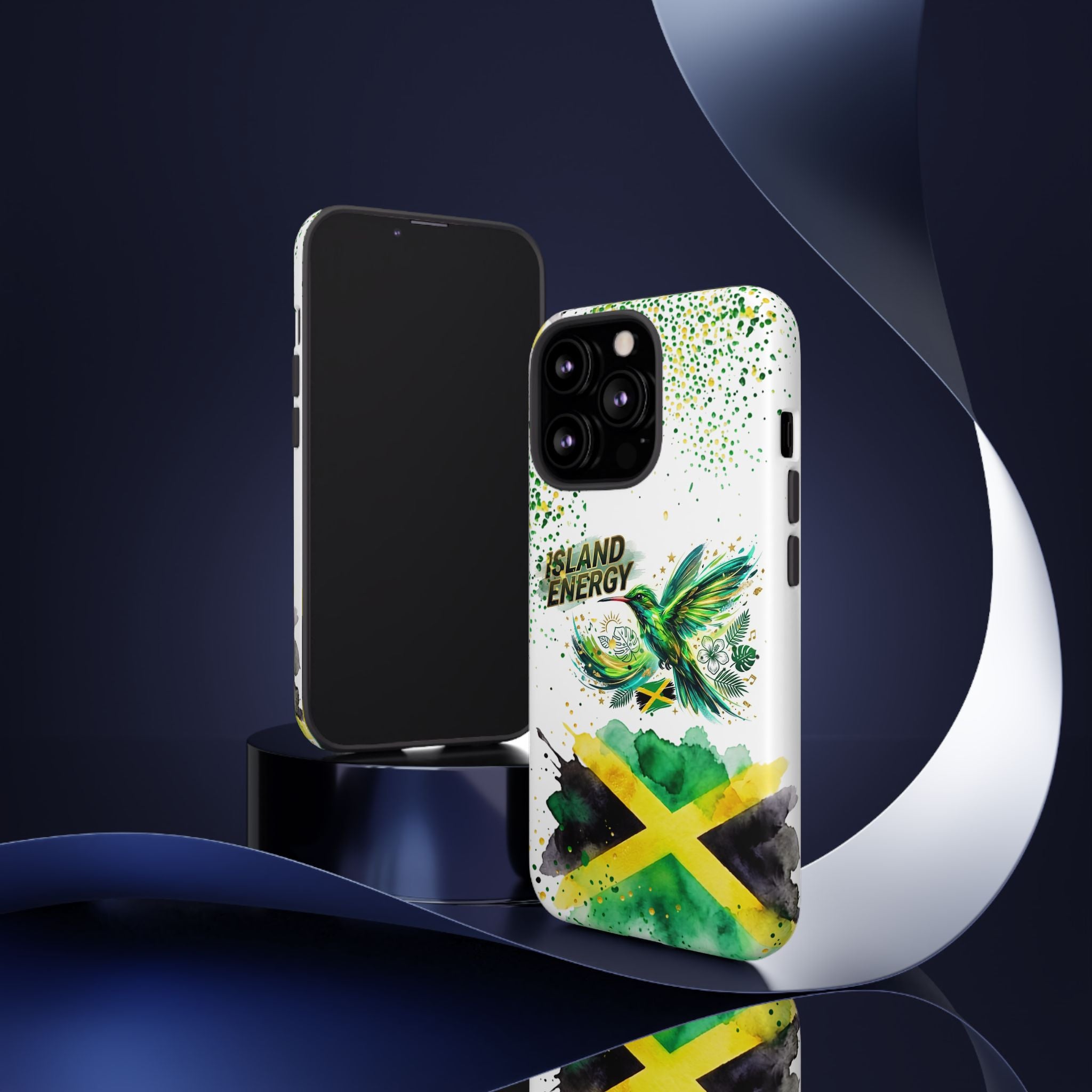 Island Energy Tough Phone Case — Colorful Hummingbird & Tropical Sunset Protective Cover