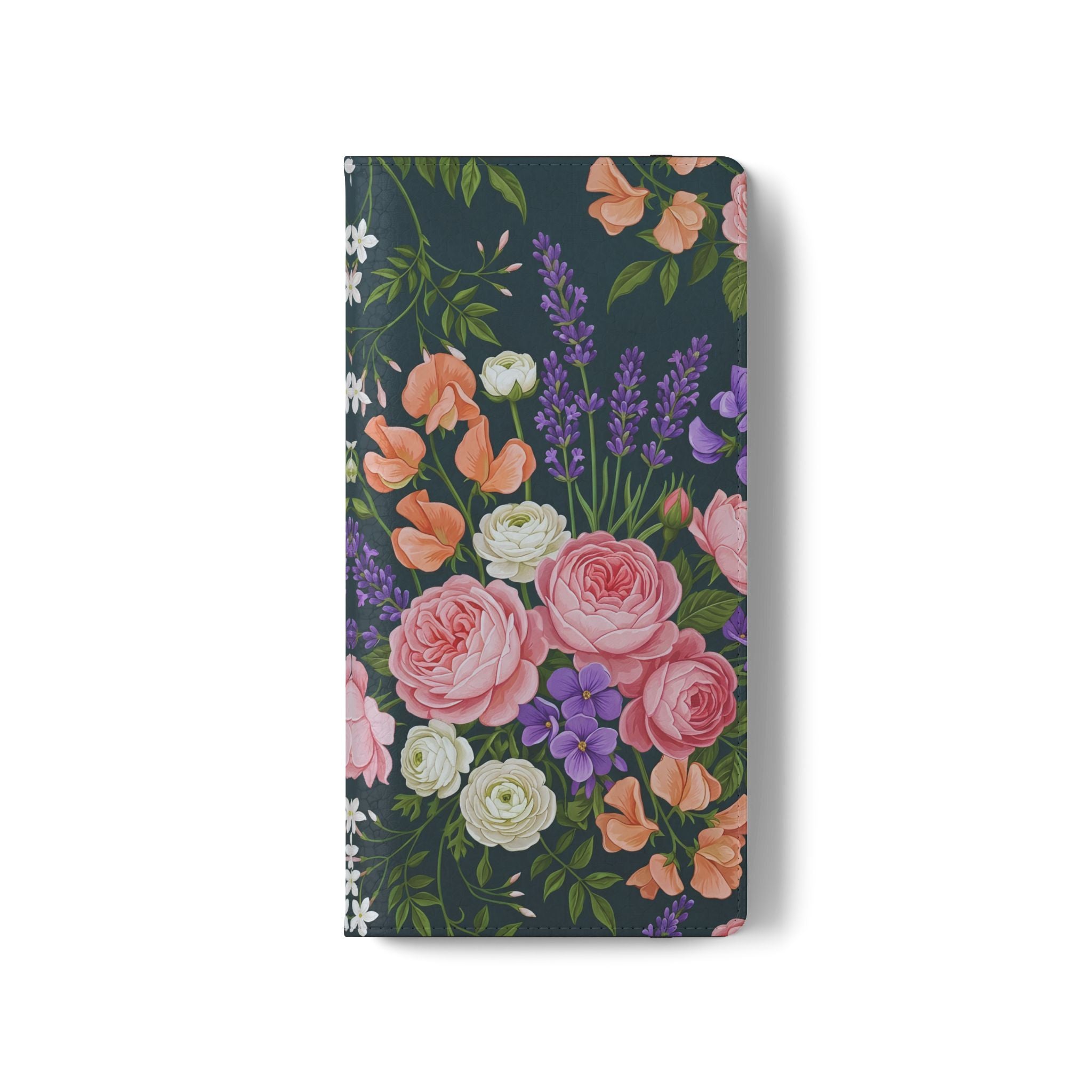 Floral Flip Phone Case -Wallet Cover with Card Slots
