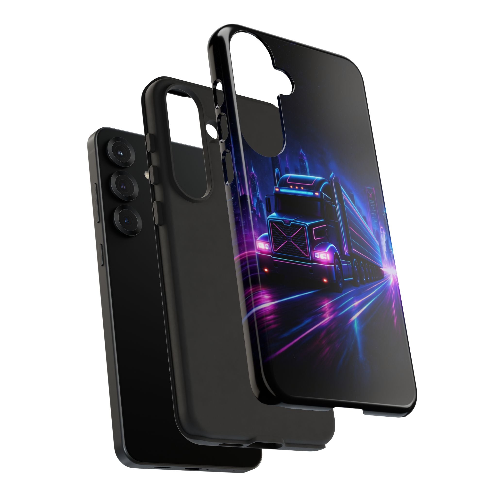 Neon Retro Rig Phone Case — Trucker Semi Truck Nightscape Protective Case