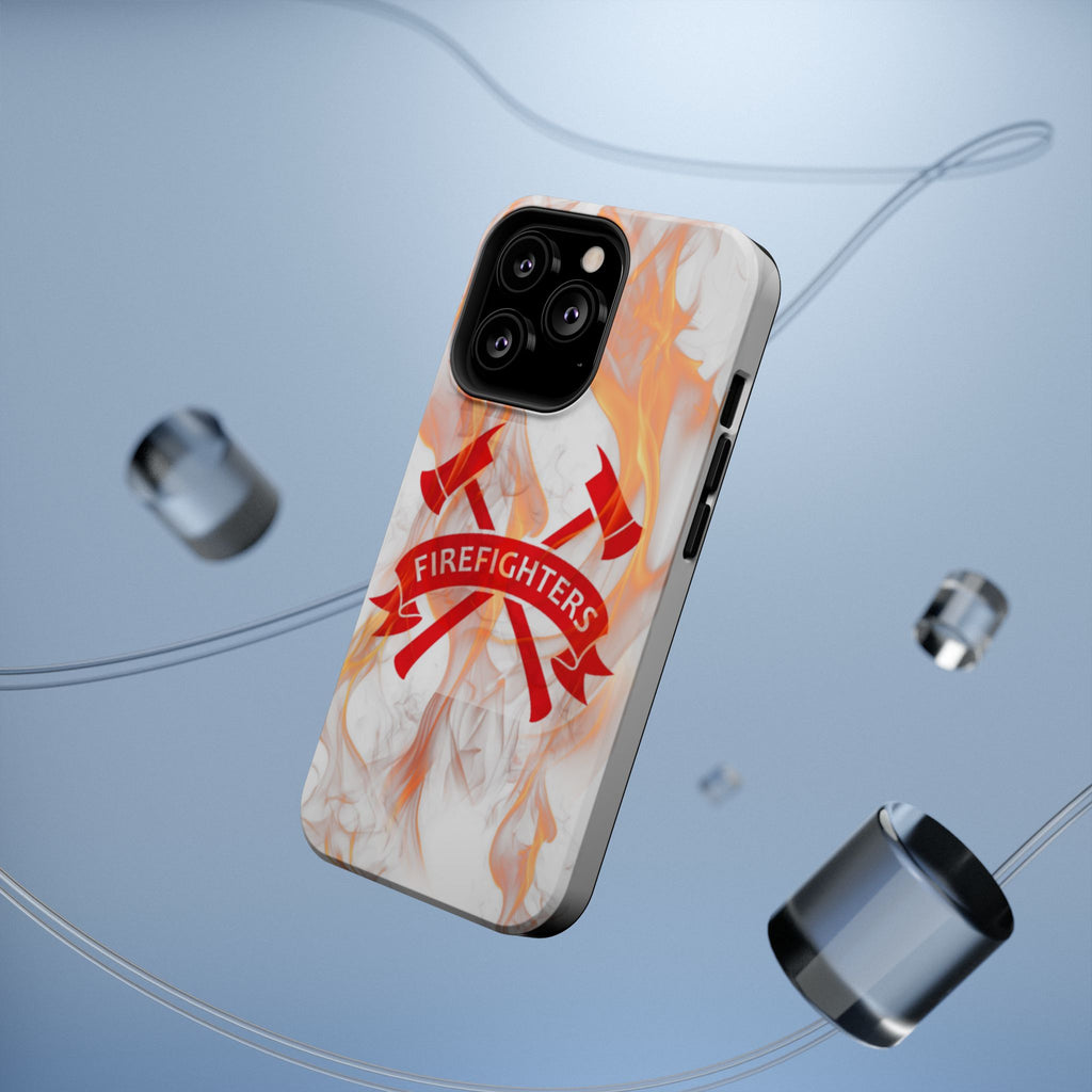 Firefighters Magnetic Impact-Resistant Phone Case — Flame Design with Maltese Cross