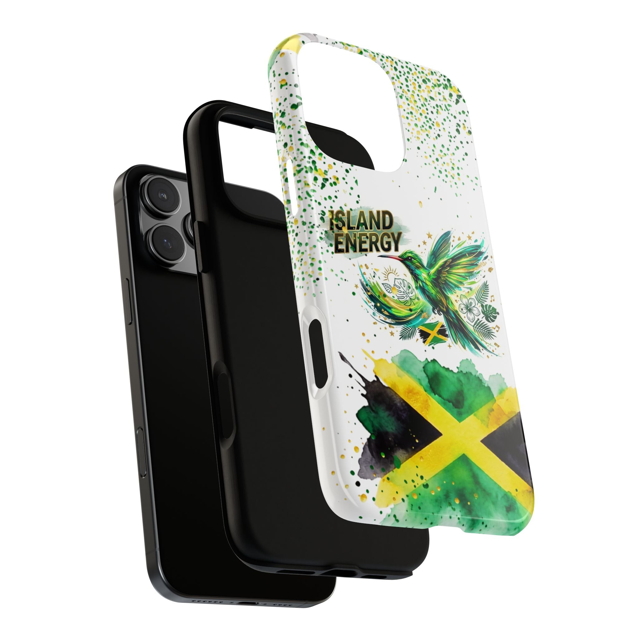 Island Energy Tough Phone Case — Colorful Hummingbird & Tropical Sunset Protective Cover