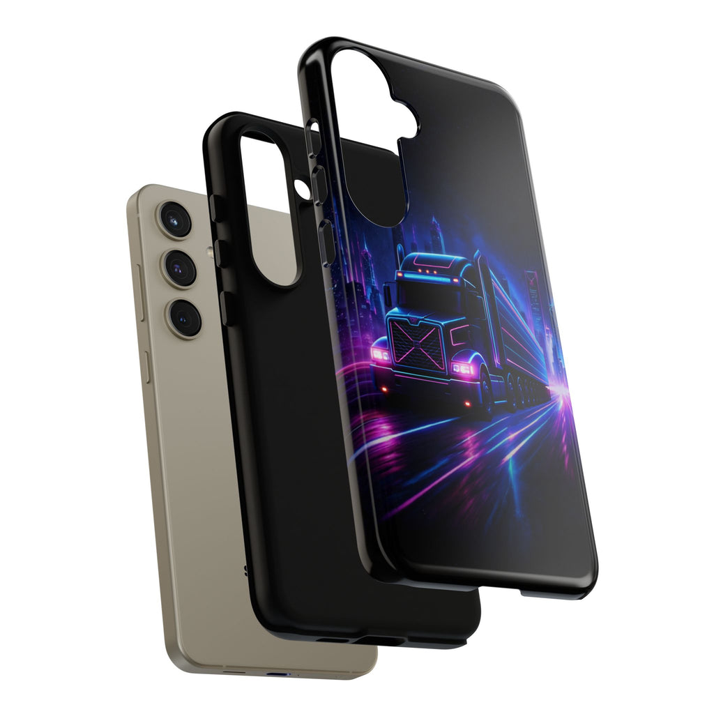 Neon Retro Rig Phone Case — Trucker Semi Truck Nightscape Protective Case