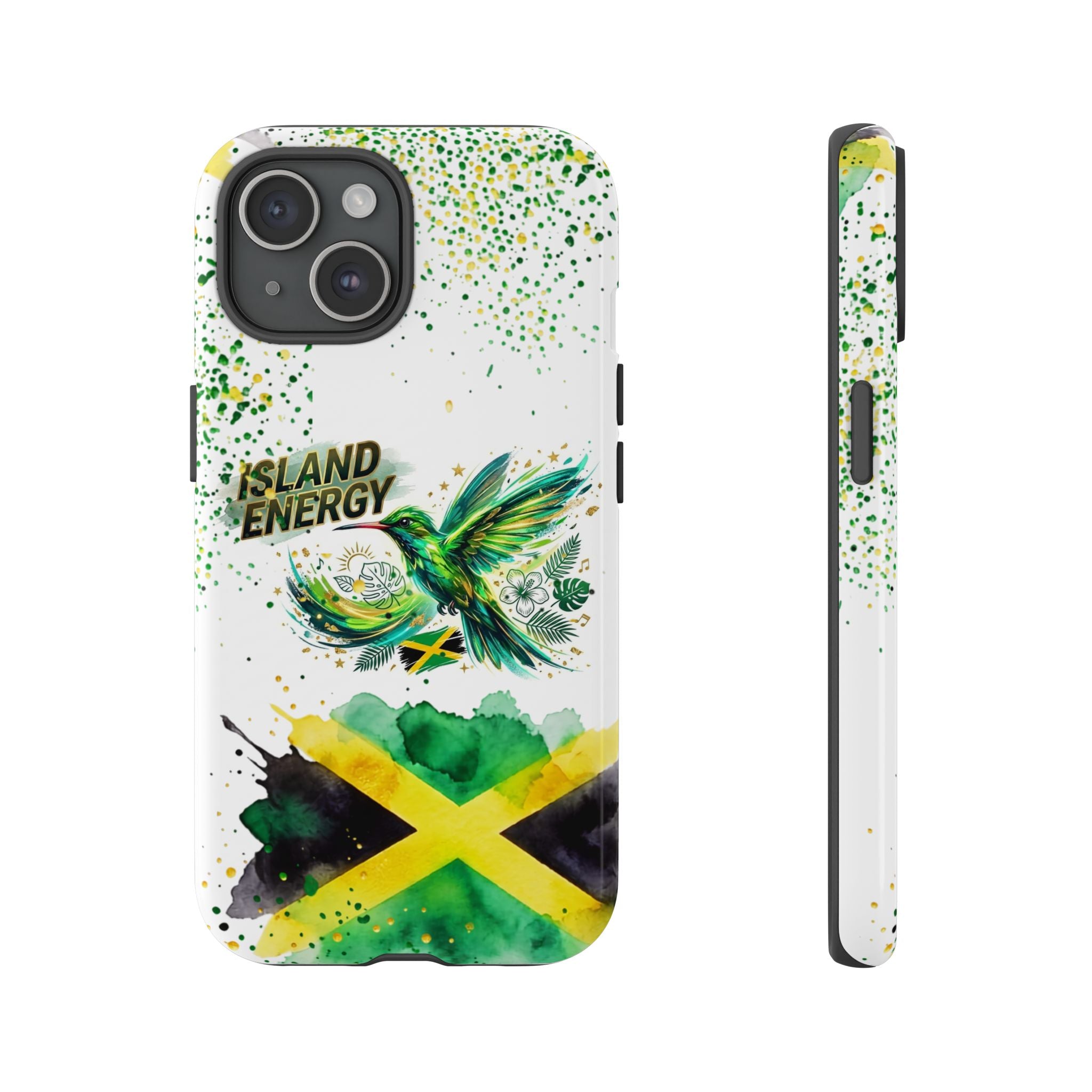 Island Energy Tough Phone Case — Colorful Hummingbird & Tropical Sunset Protective Cover