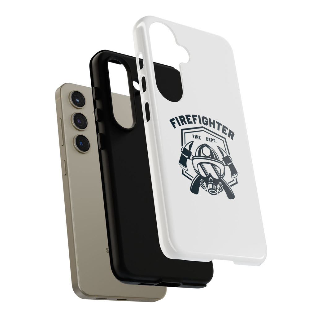 Firefighter Tough Phone Case — Fire Dept Helmet & Axes Protective Cover