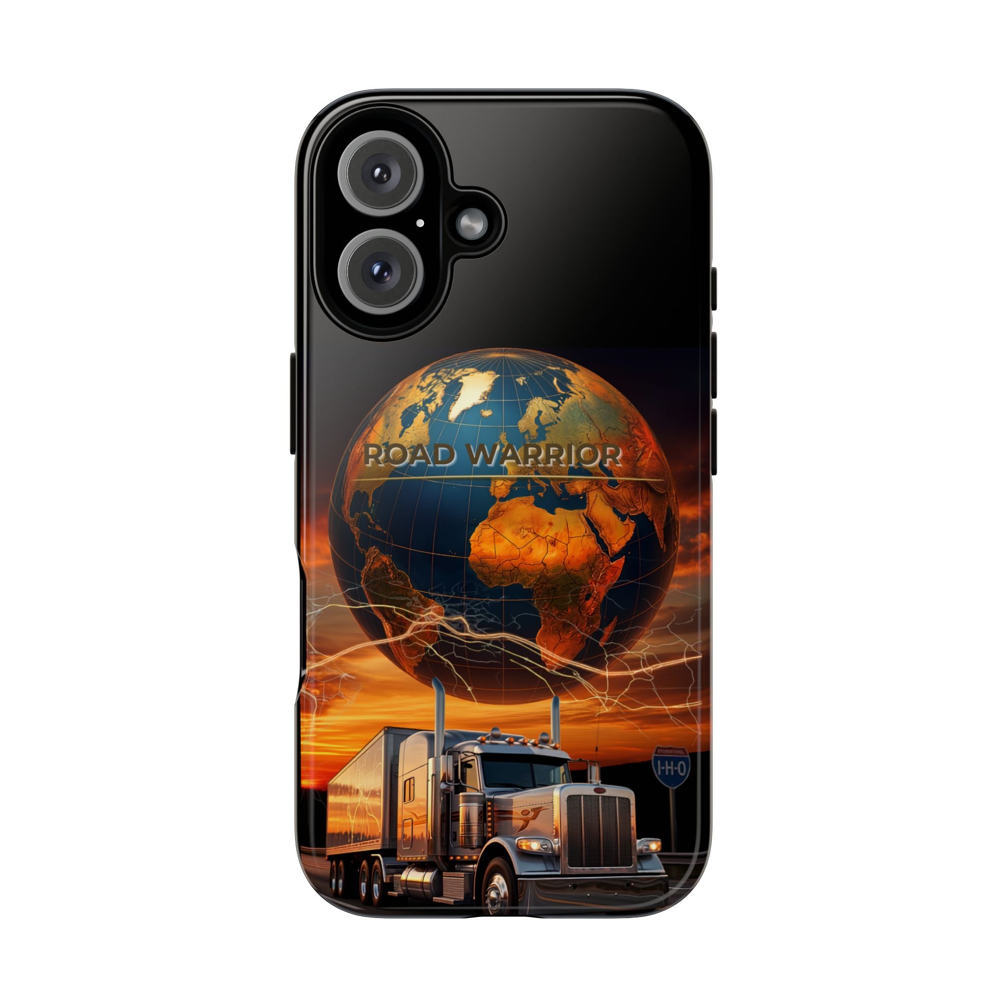 Truck Driver Phone Case — 'Global Road Warrior' Semi Truck Globe Tough Phone Cover