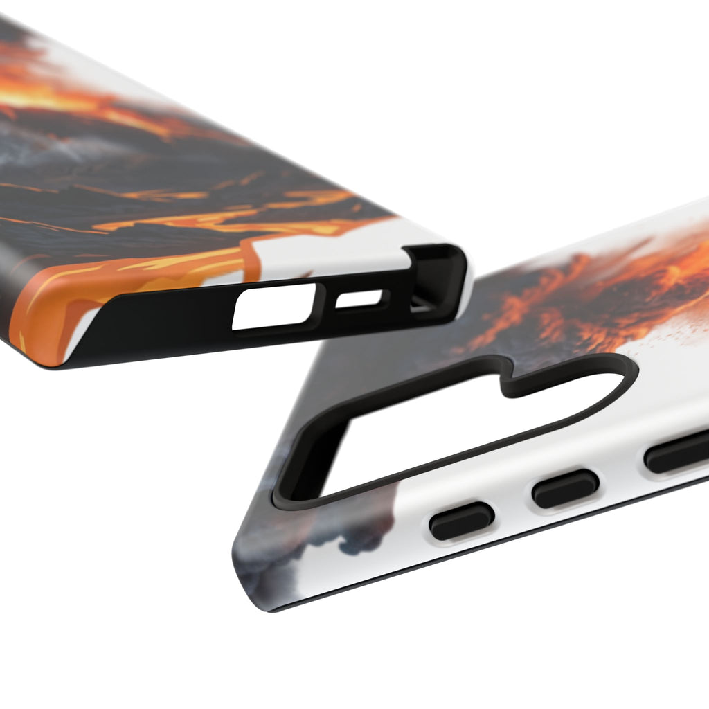 Volcano Eruption Tough Phone Case — Fiery Lava Protective Cover