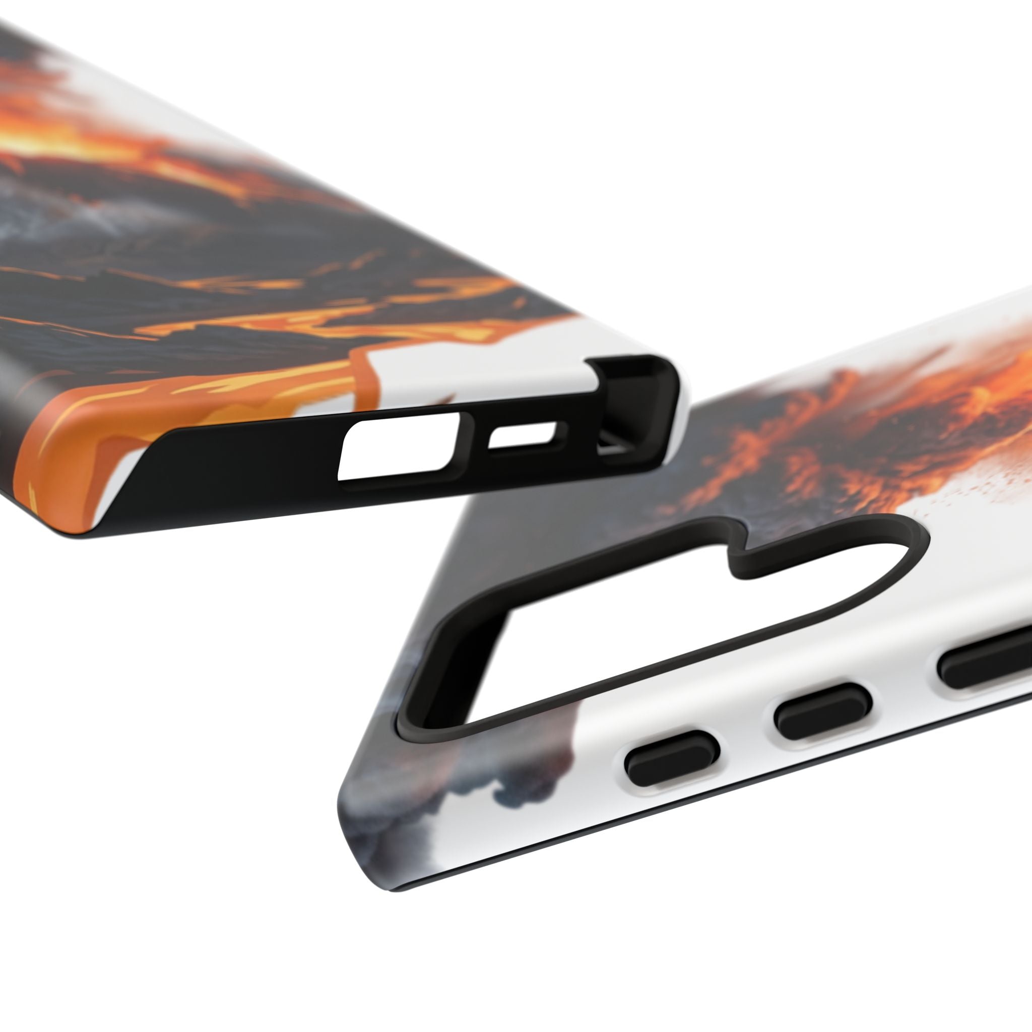 Volcano Eruption Tough Phone Case — Fiery Lava Protective Cover