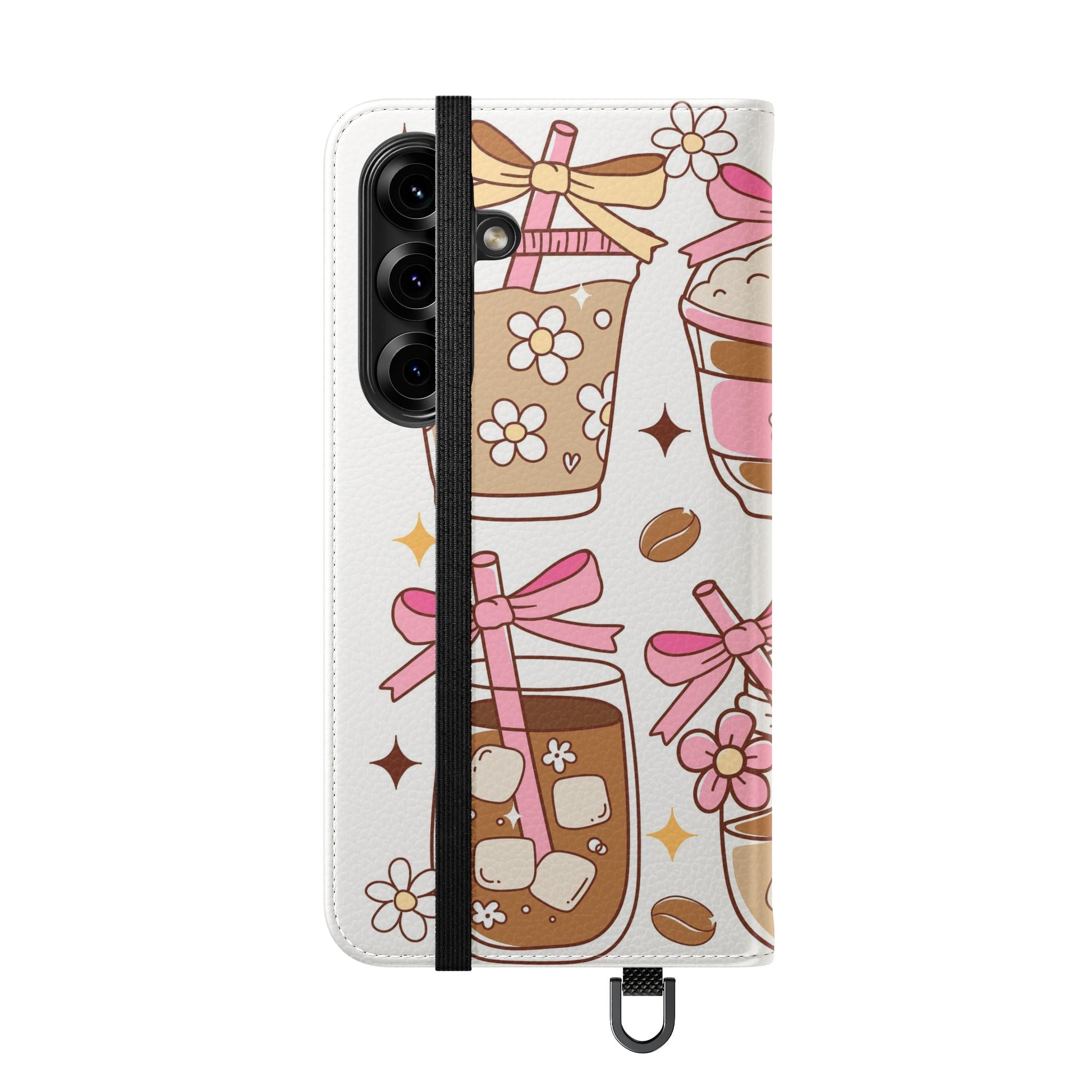 Cute Coffee & Latte Flip Phone Case – Cozy Boba & Dessert Wallet Cover