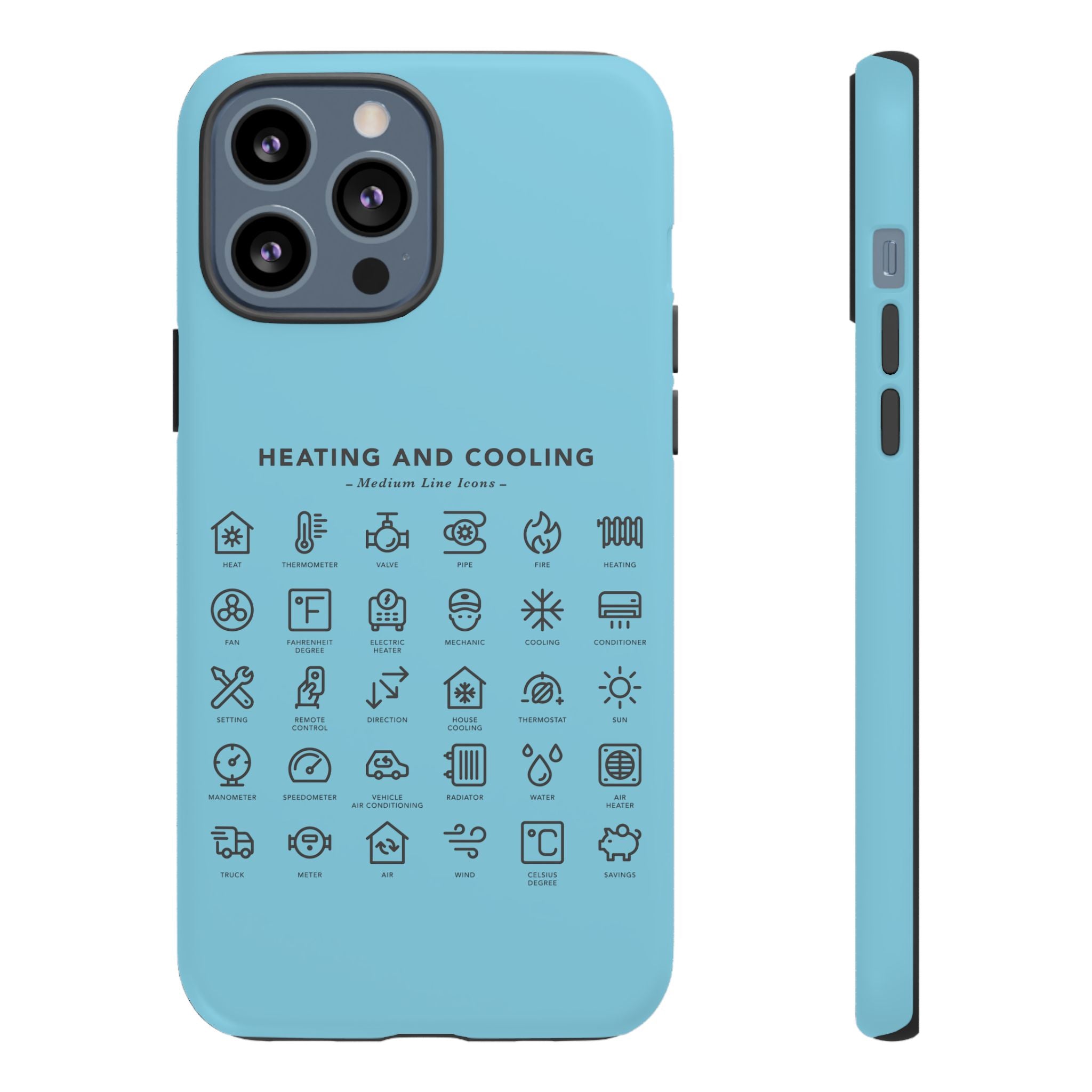 Heating and Cooling Icons Phone Case – HVAC Technician Protective Phone Cover
