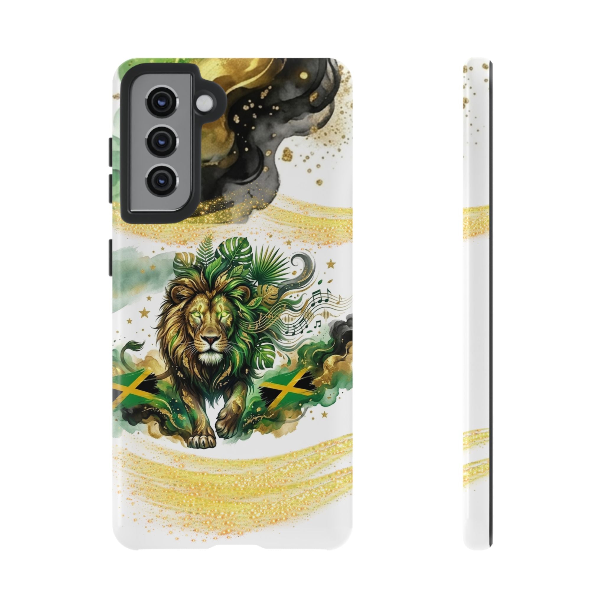 Reggae Lion Phone Case — Jamaican Flag Rasta Art Tough Phone Cover